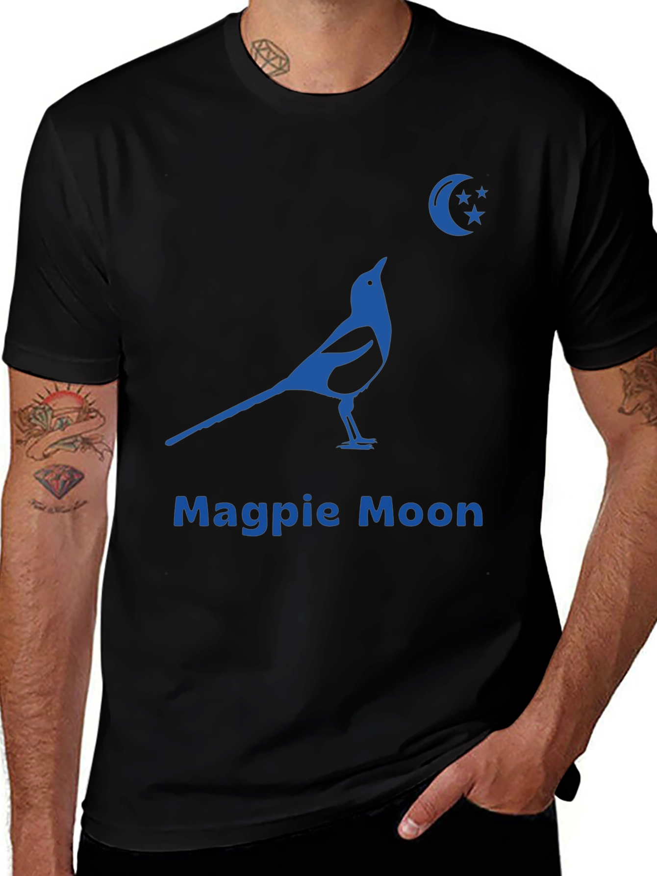 Variant 25 of Magpie Moon Graphic Tee - Black Cotton Blend