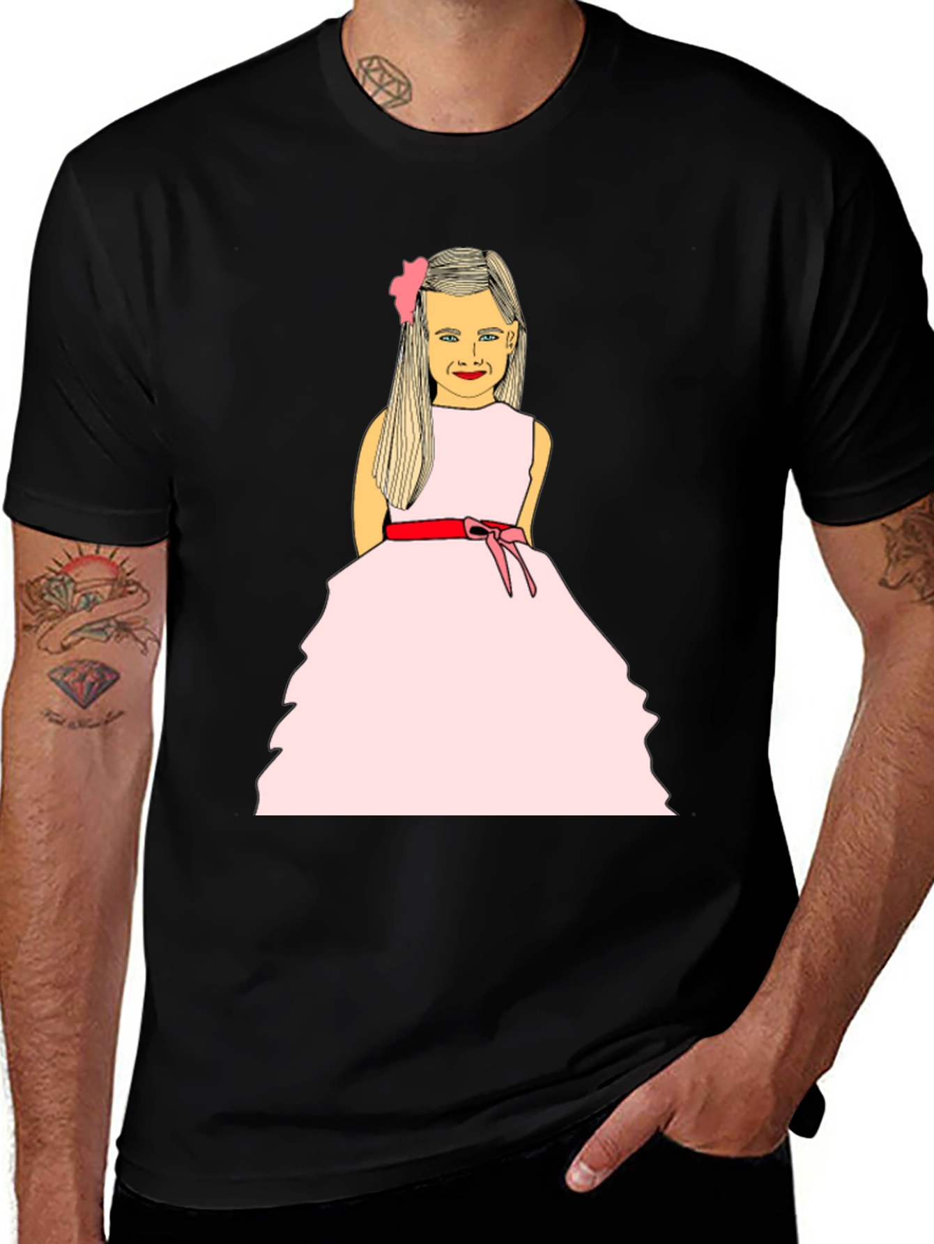 Variant 14 of Girl in Pink Dress Graphic T-Shirt