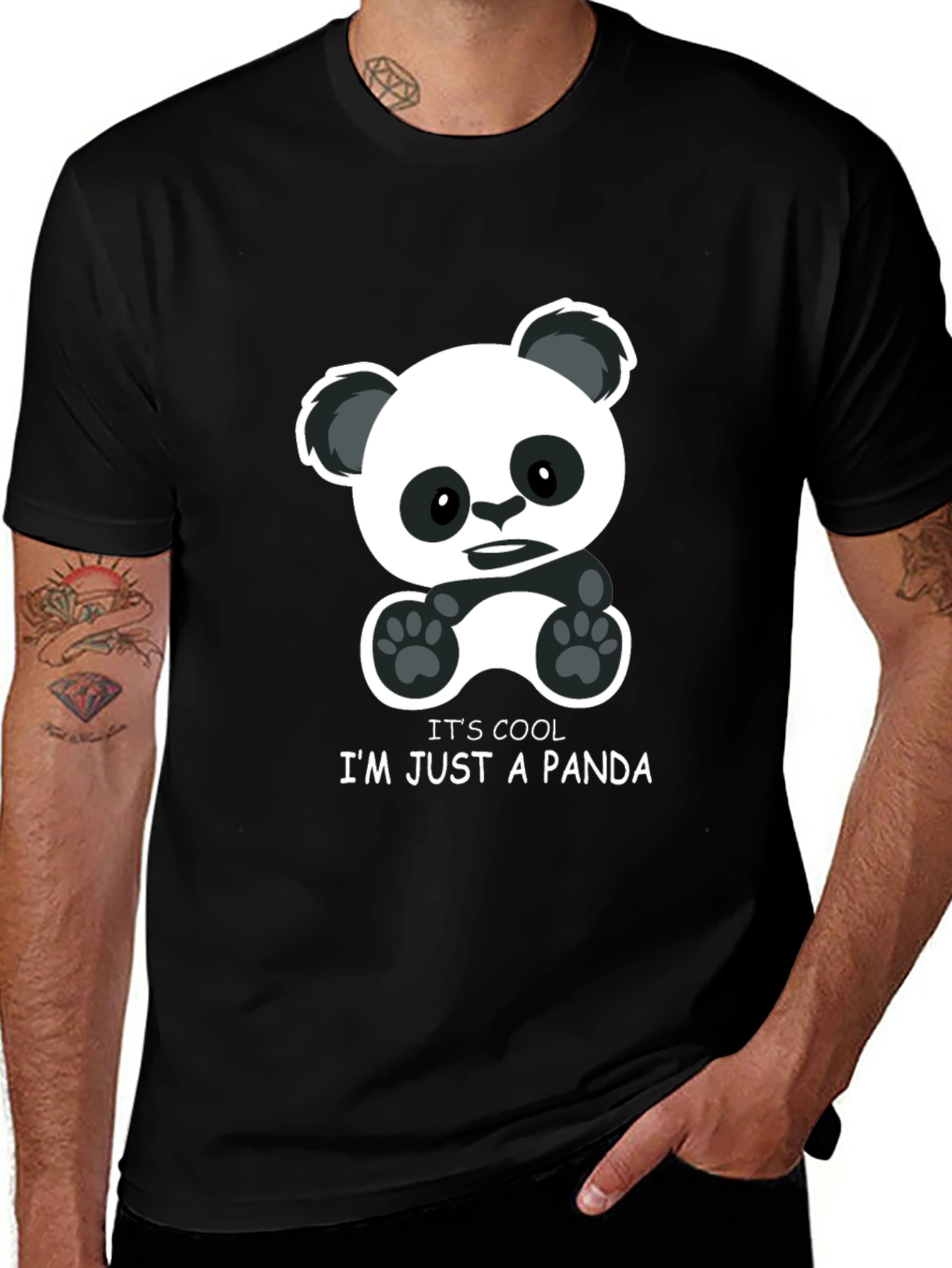Variant 11 of Cool Panda Graphic Black T-Shirt
