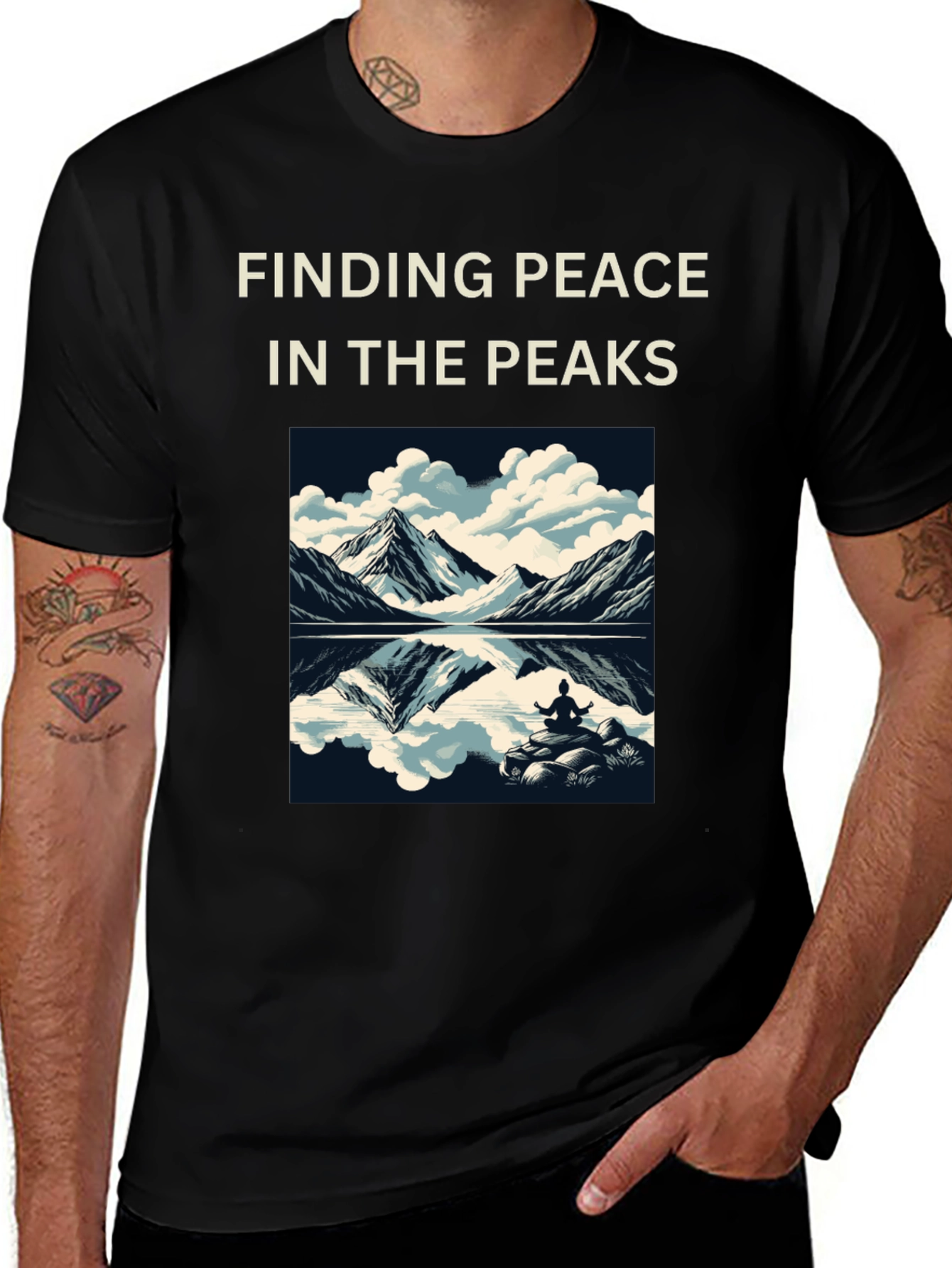 Variant 17 of Finding Peace Tee: Mountain Meditation Shirt