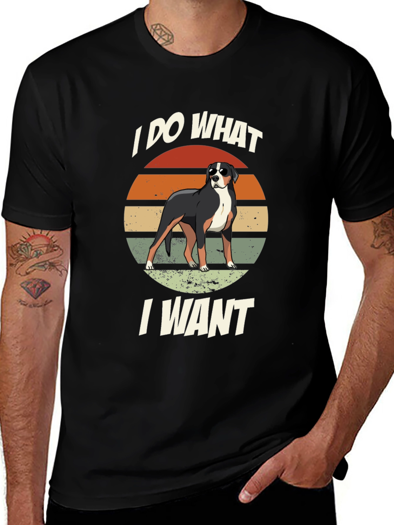 Variant 18 of I DO WHAT I WANT Dog Graphic T-Shirt