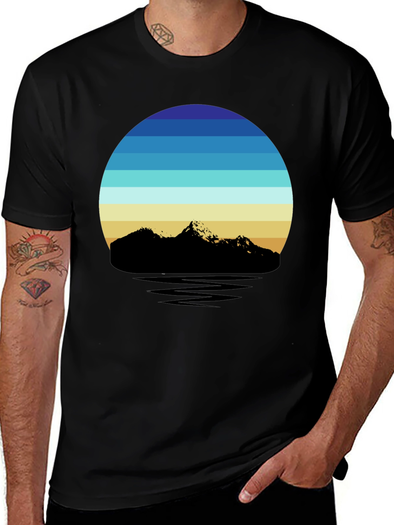Variant 2 of Retro Mountainscape T-Shirt