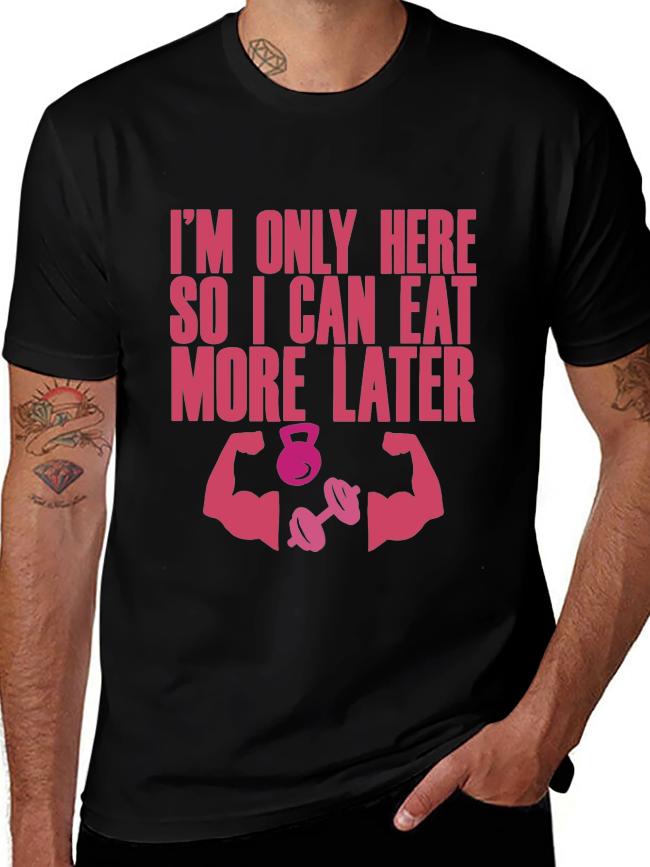 Variant 21 of Funny Workout T-Shirt - Eat More Later Gym Tee