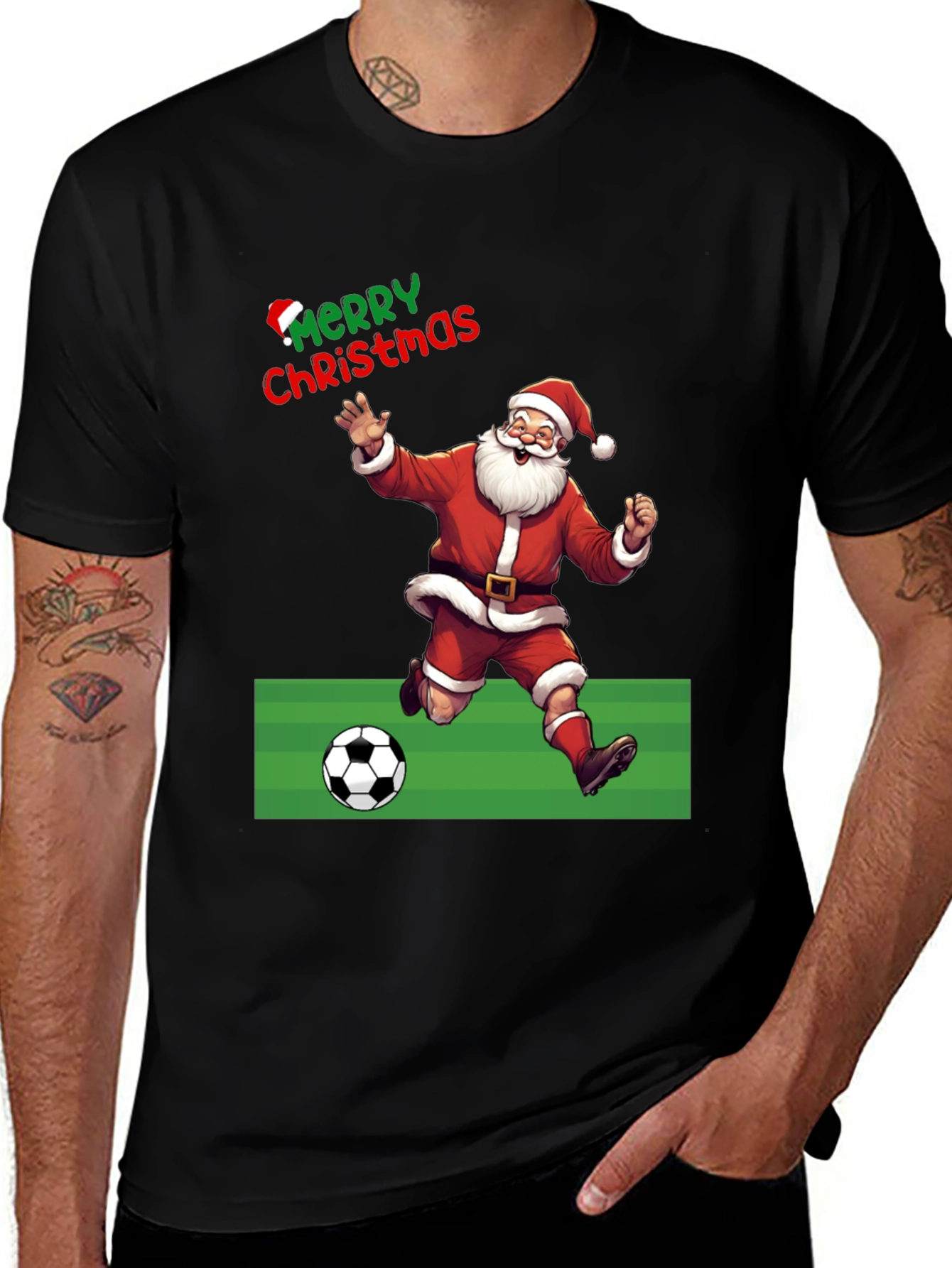 Variant 22 of Merry Christmas Santa Soccer T-Shirt