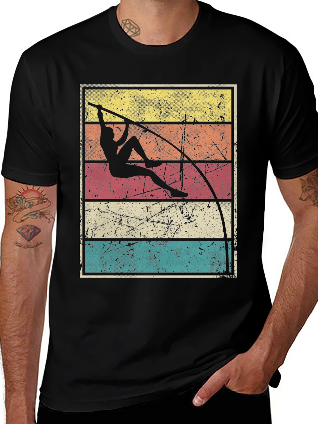 Variant 9 of Retro Pole Vaulting T-Shirt