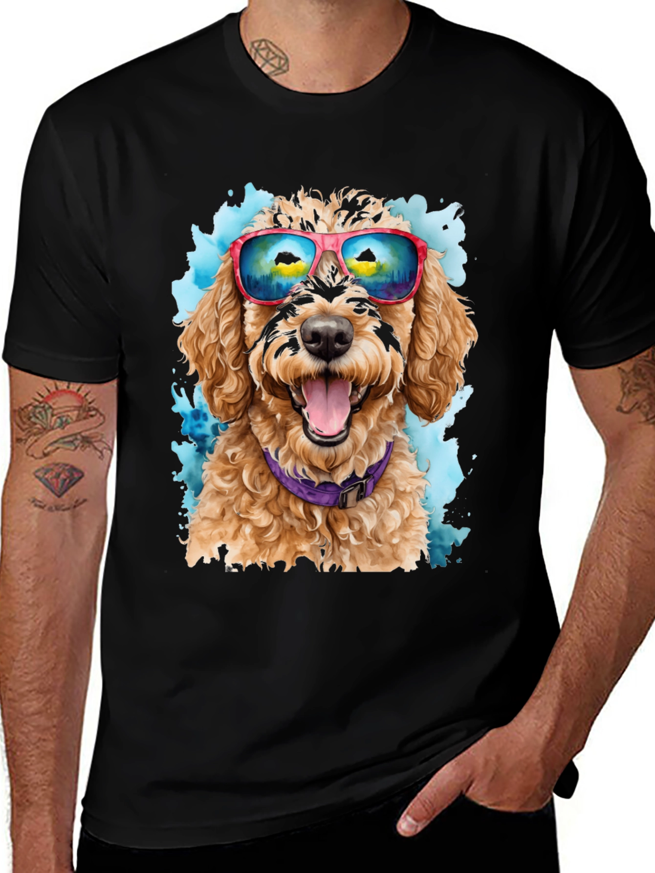 Variant 10 of Dog with Sunglasses T-Shirt - Cool Canine Style