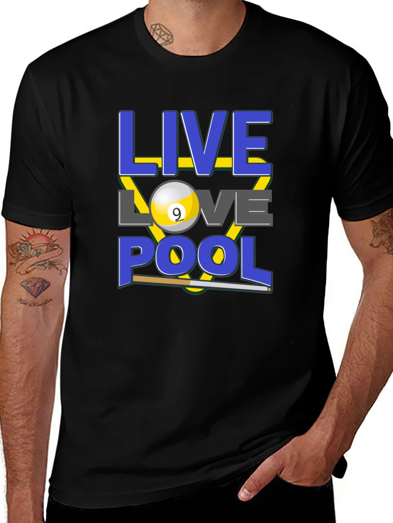 Live Love Pool T-Shirt - Billiards Graphic Tee