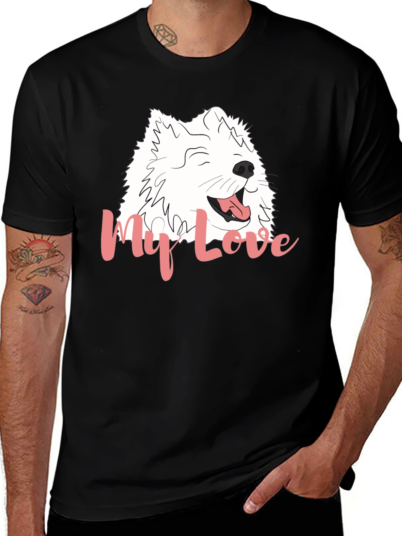 Variant 8 of My Love Dog Graphic Black T-Shirt