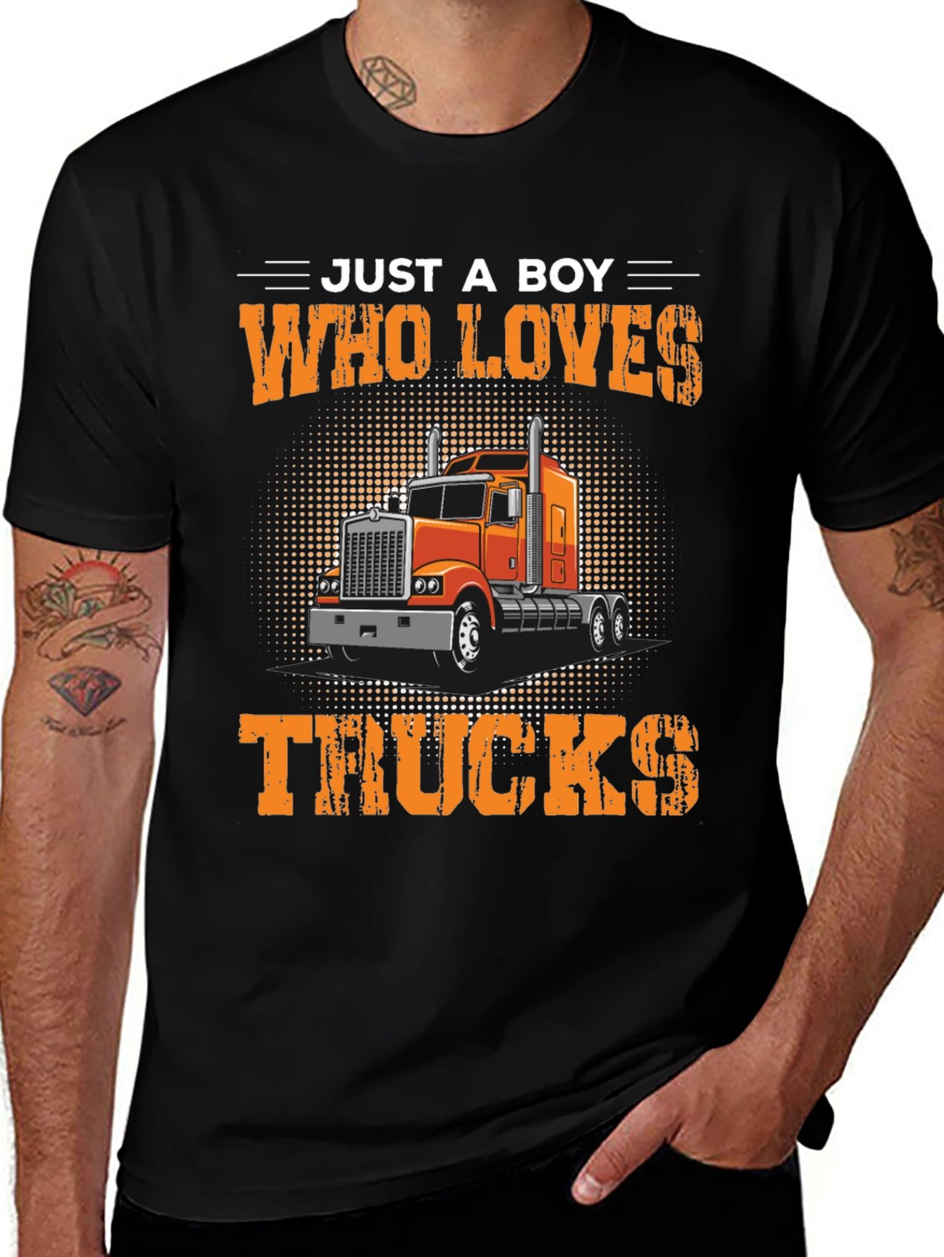 Just A Boy Who Loves Trucks Graphic T-Shirt