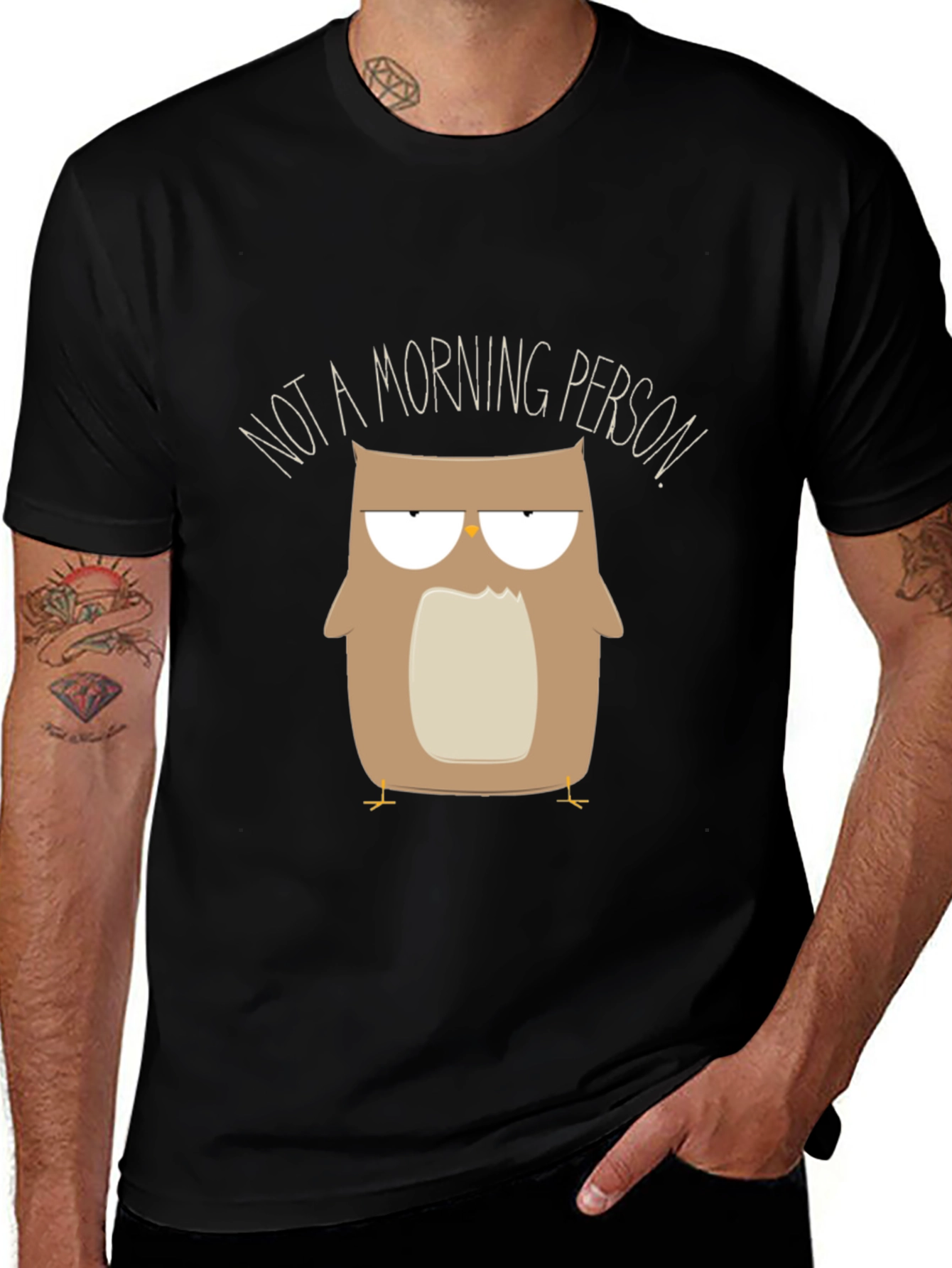 Variant 24 of Funny Owl Graphic Tee - Not a Morning Person