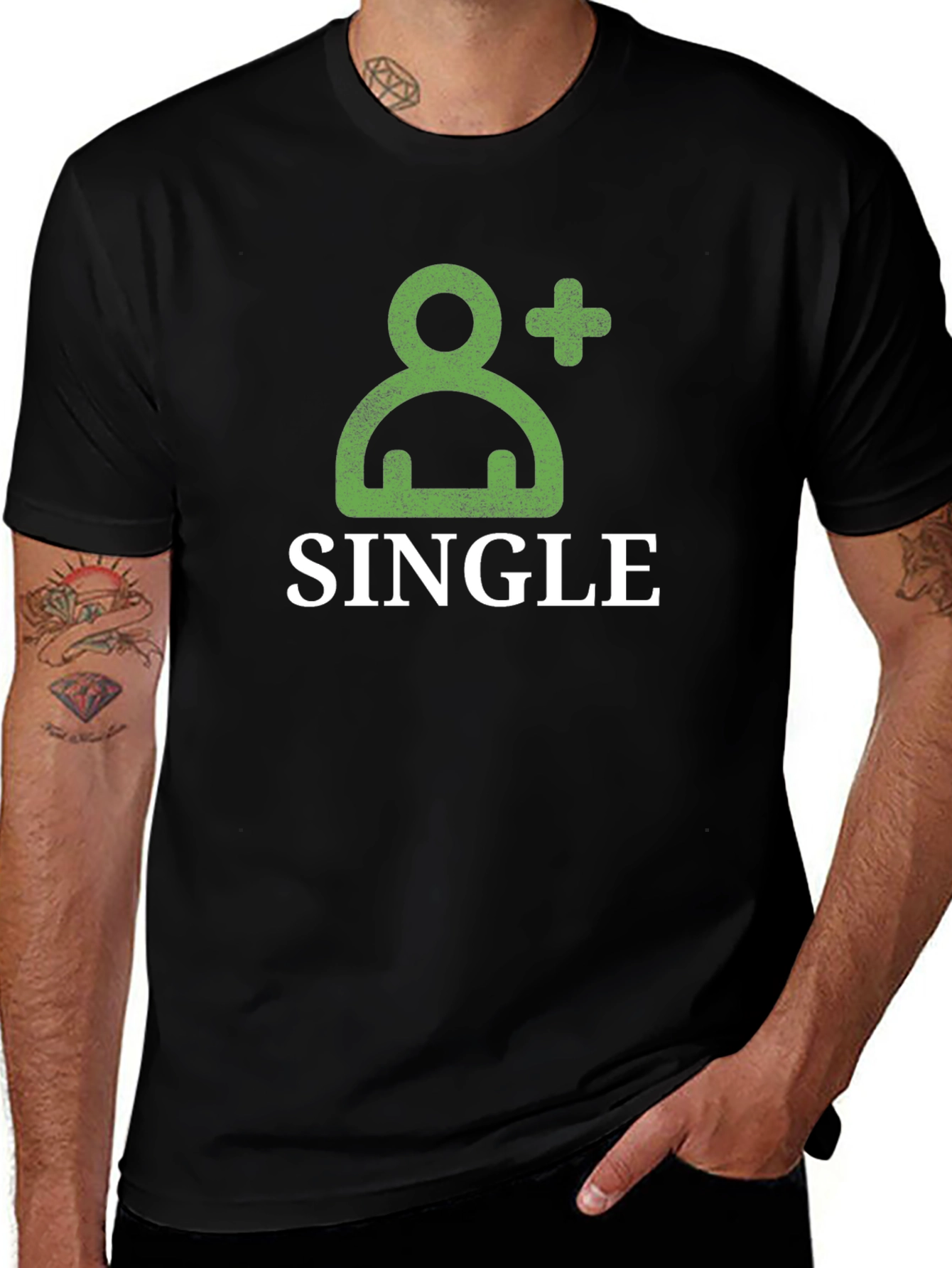 Variant 3 of Single and Ready T-Shirt - Green Design