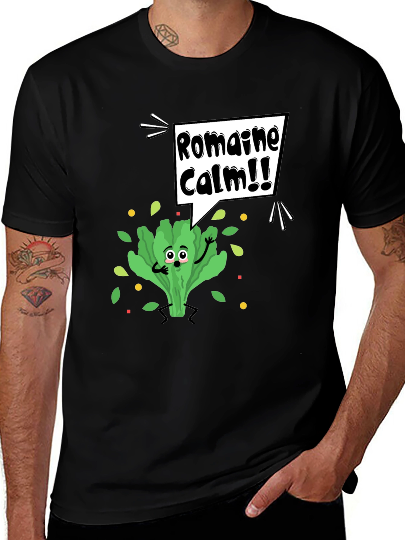 Variant 10 of Romaine Calm Graphic Tee - Funny Food Pun T-Shirt