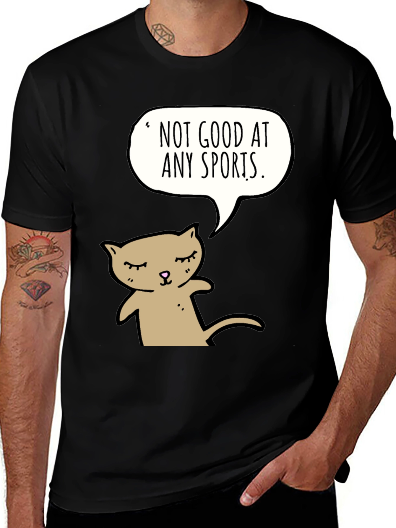 Variant 19 of Funny Cat T-Shirt - "Not Good at Any Sports"