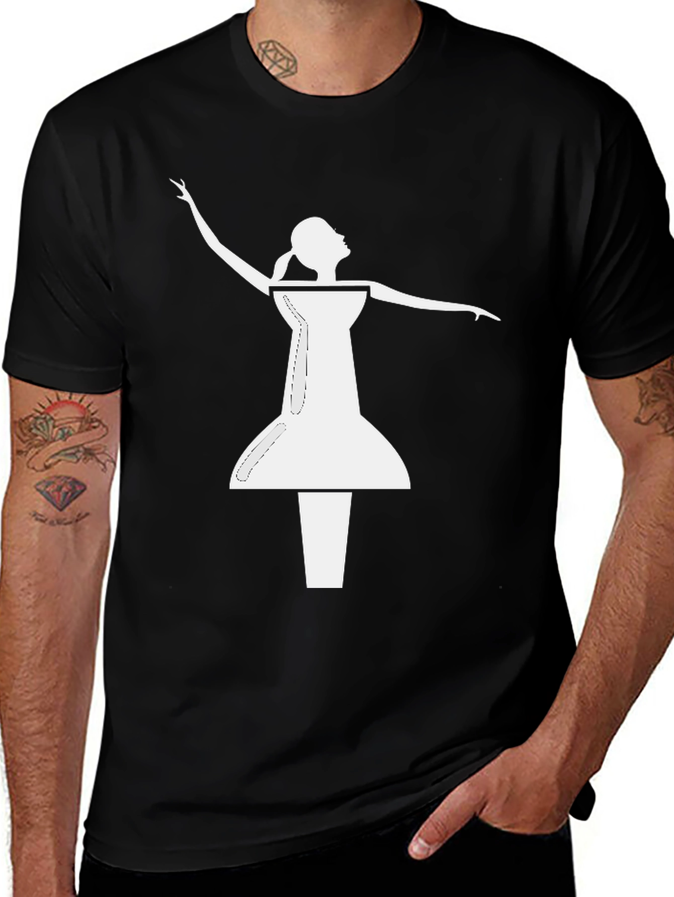 Variant 5 of Ballerina Push Pin Graphic Tee - Unique Design