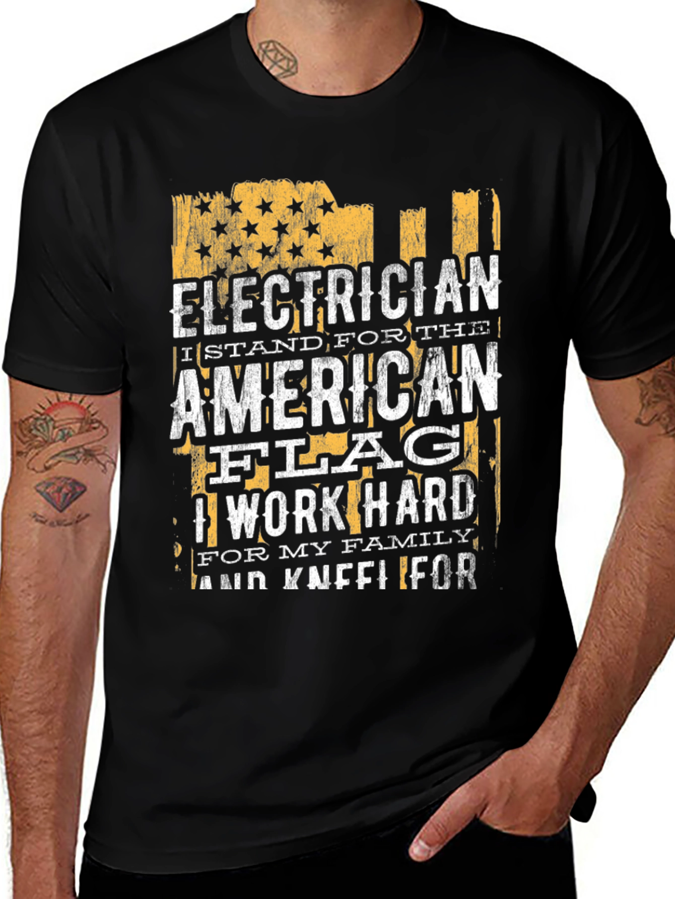 Variant 8 of Electrician American Flag Graphic T-Shirt