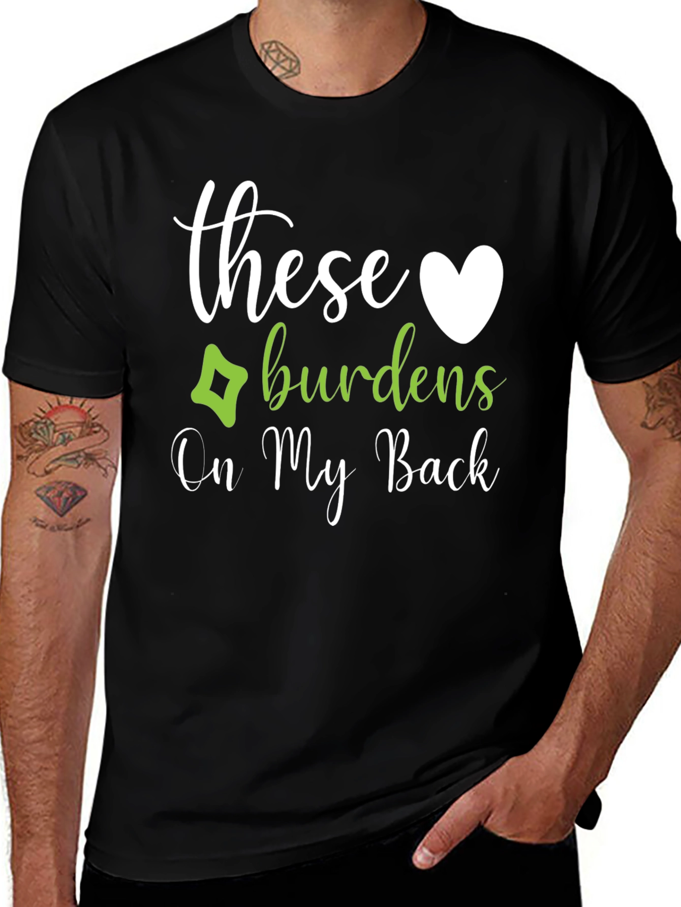 Variant 5 of These Burdens On My Back Novelty Graphic T-Shirt