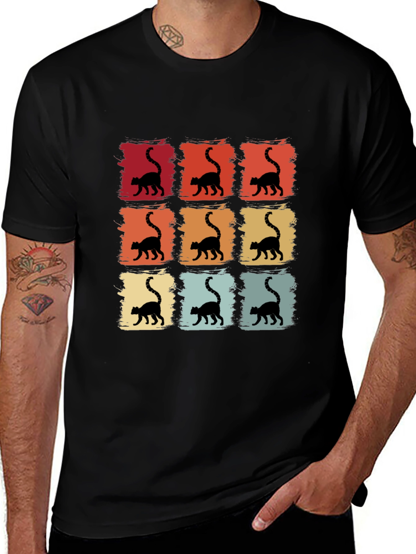 Variant 30 of Retro Cat Silhouette T-Shirt