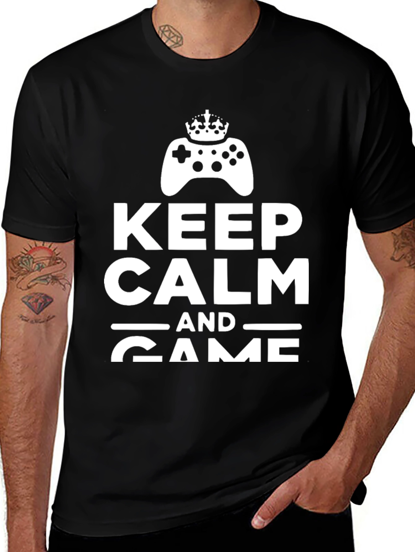 Variant 22 of Keep Calm and Game On Black T-Shirt