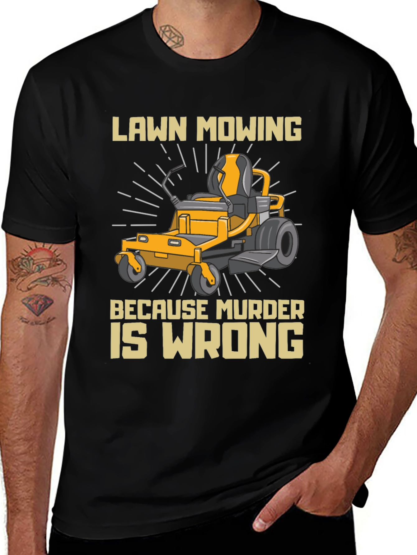 Variant 4 of Lawn Mowing Because Murder Is Wrong T-Shirt