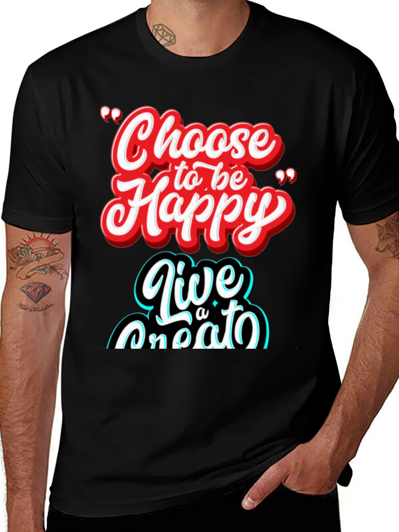 Variant 25 of Choose Happy Graphic Tee - Soft & Stylish