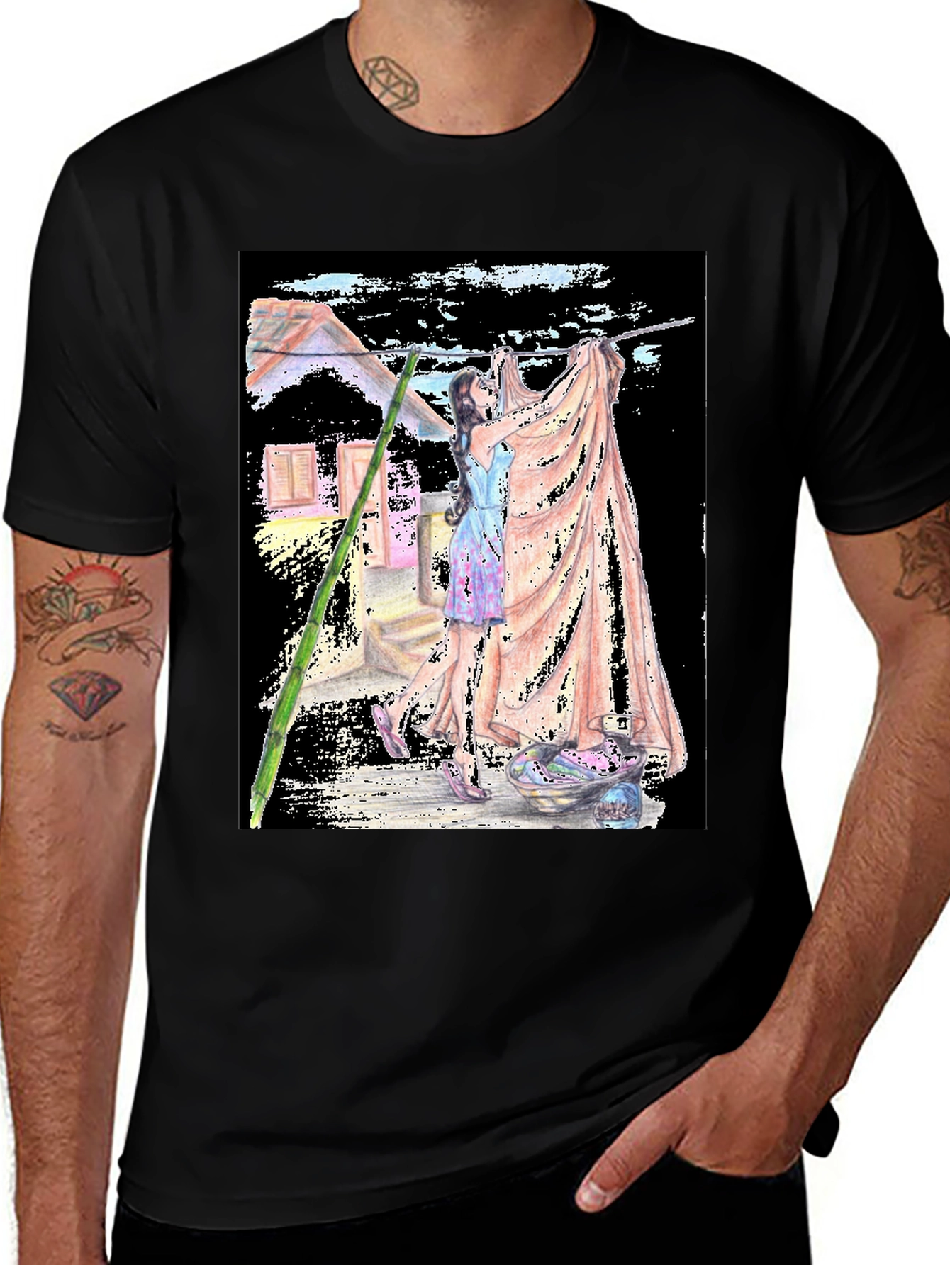 Variant 14 of Laundry Day Graphic Tee - Unique Artistic Design