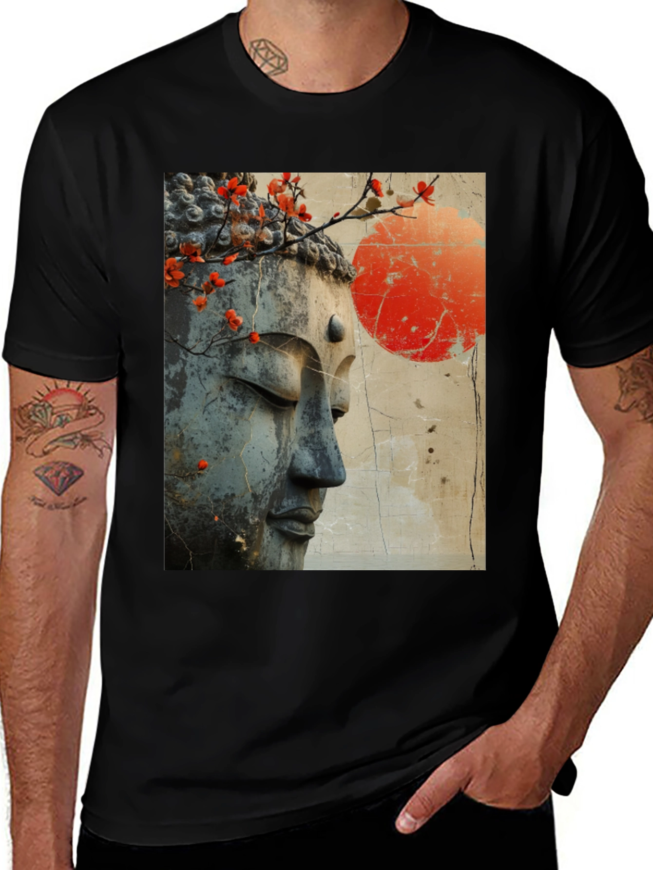 Buddha Blossom Graphic Tee - Peaceful Zen Style