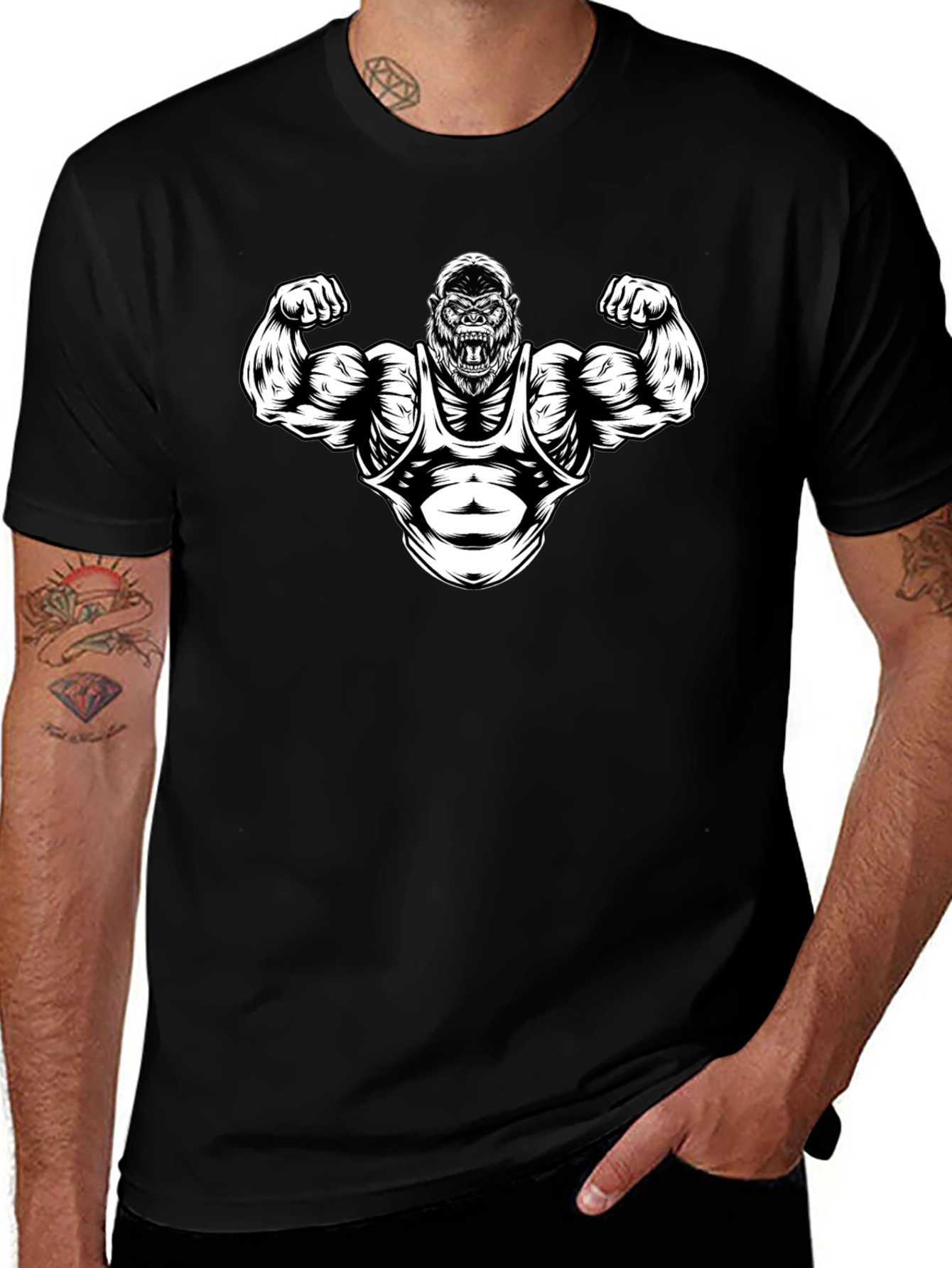 Variant 11 of Muscle Gorilla Graphic T-Shirt - Gym Beast Mode