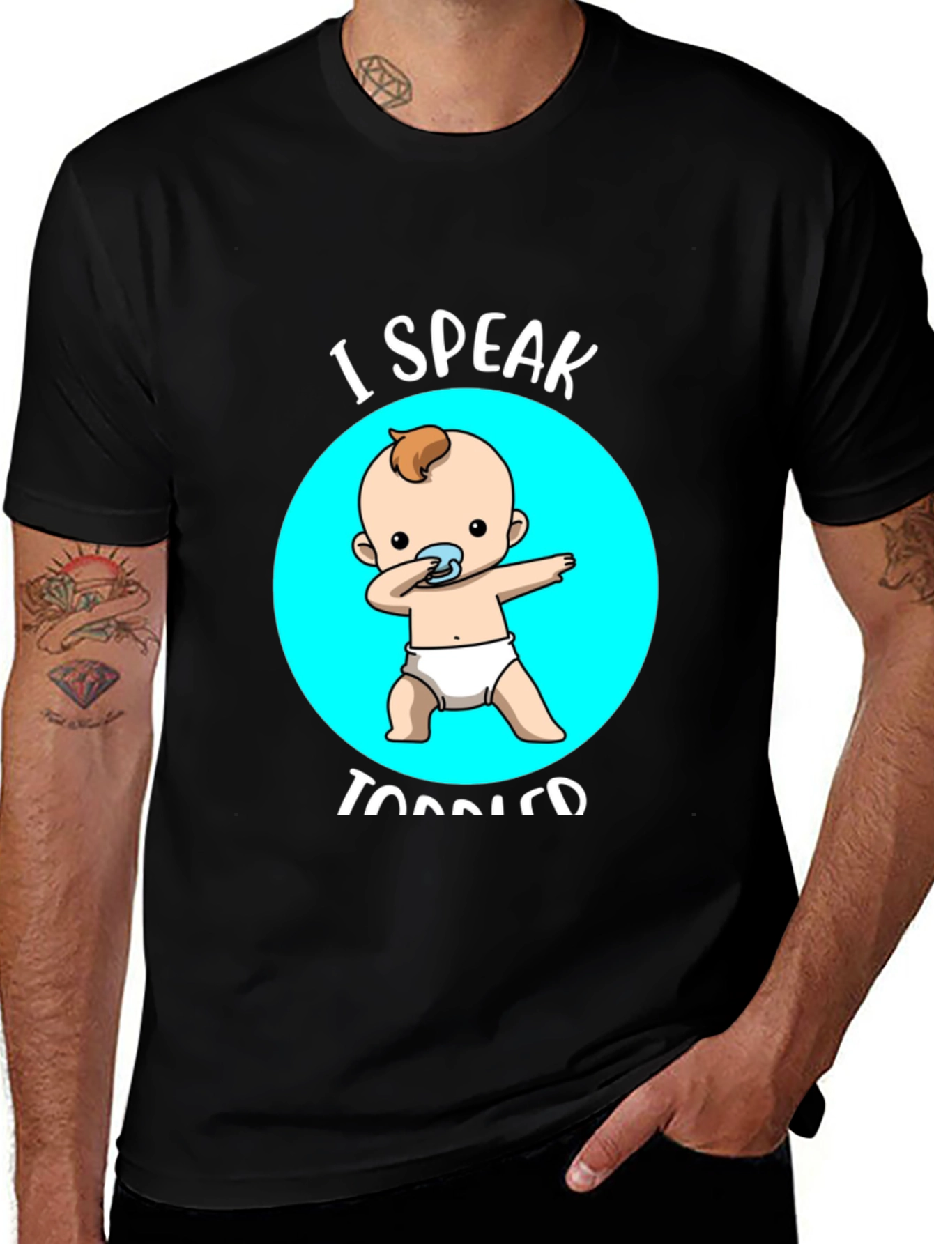 I Speak Toddler Black Graphic T-Shirt