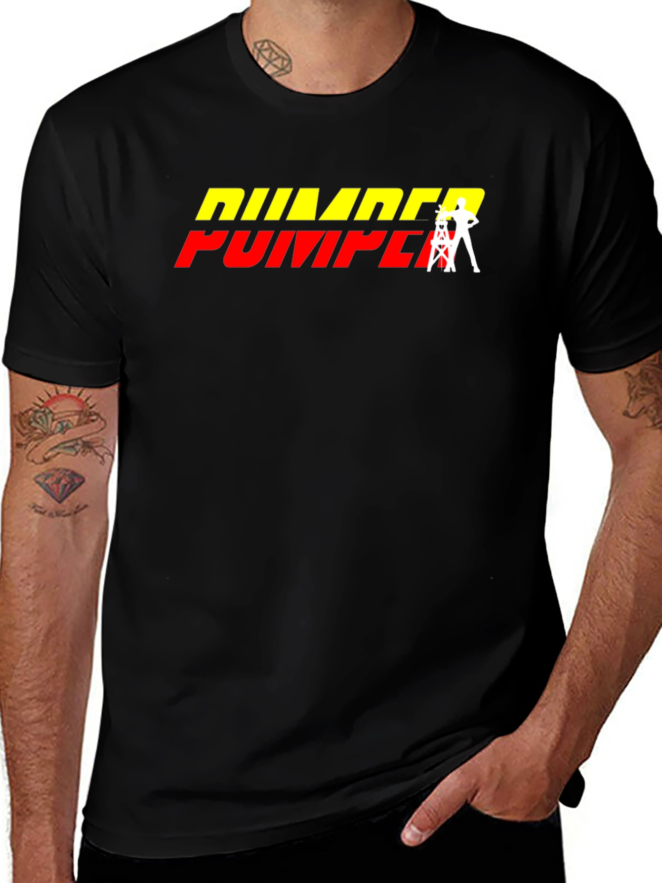 Pumper T-Shirt - Black Crew Neck Tee