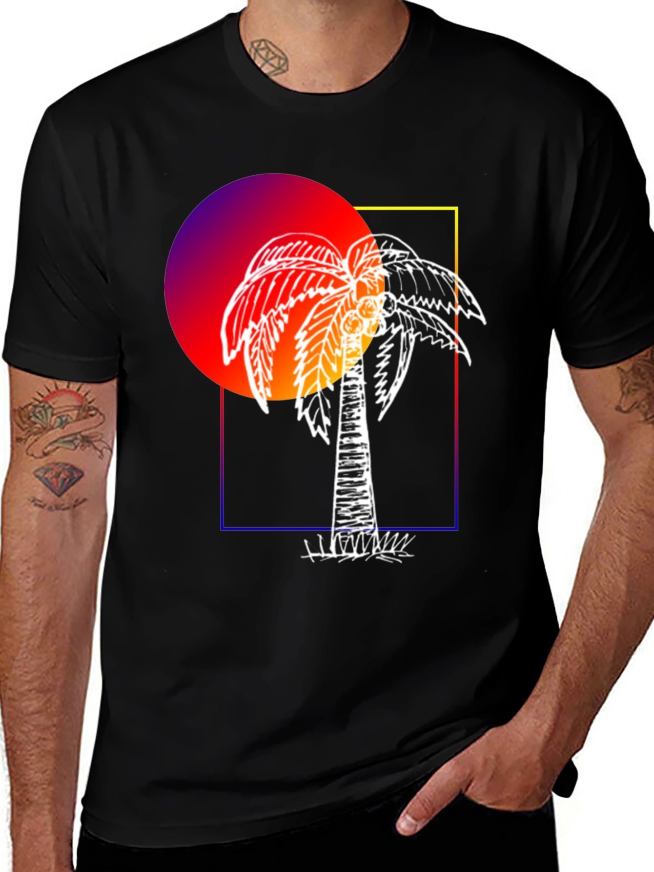 Variant 25 of Retro Palm Tree Graphic Tee
