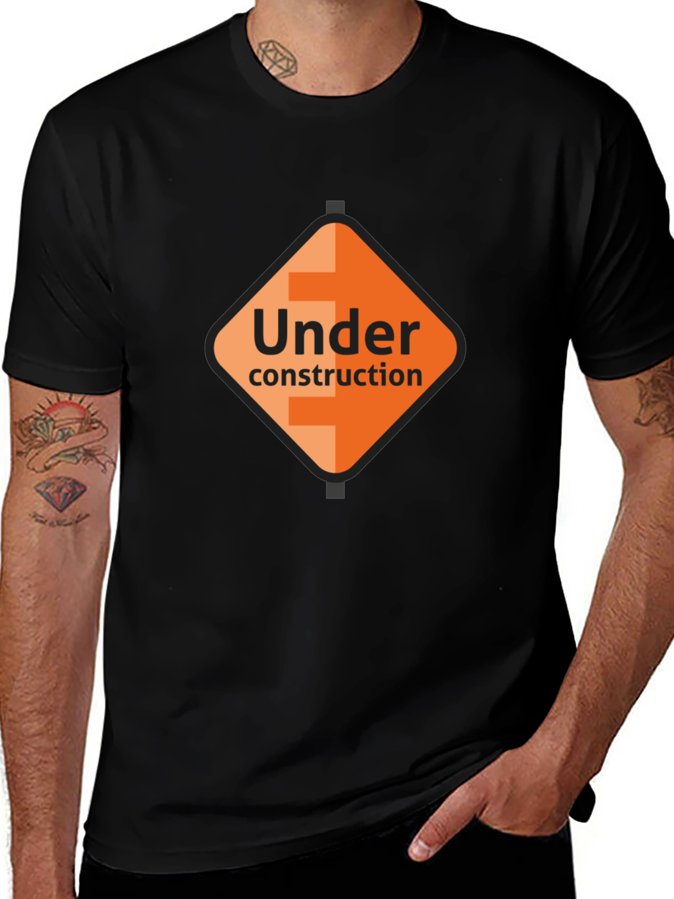 Variant 21 of Under Construction Graphic Tee - Black
