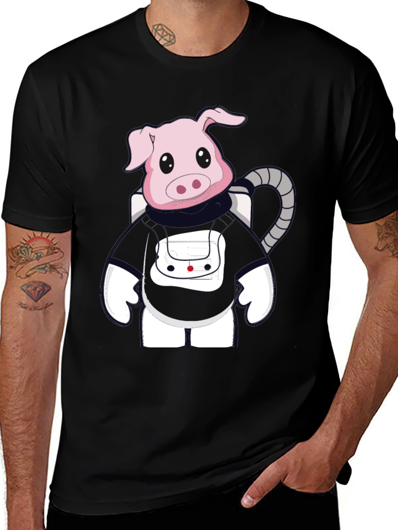 Variant 12 of Astronaut Pig Graphic T-Shirt - Unique Style