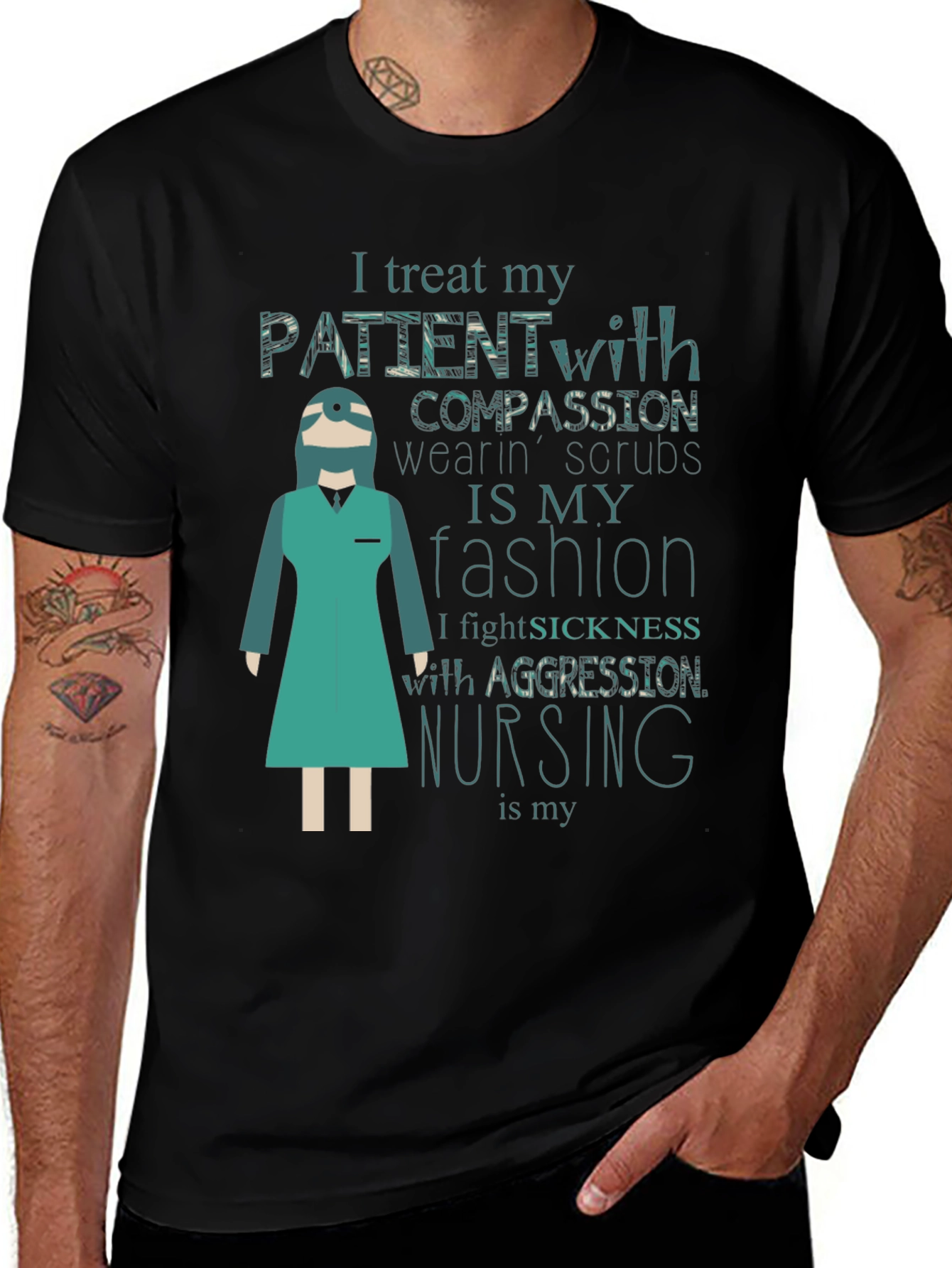 Variant 19 of Nurse Fashion T-Shirt - Treat Patients with Compassion