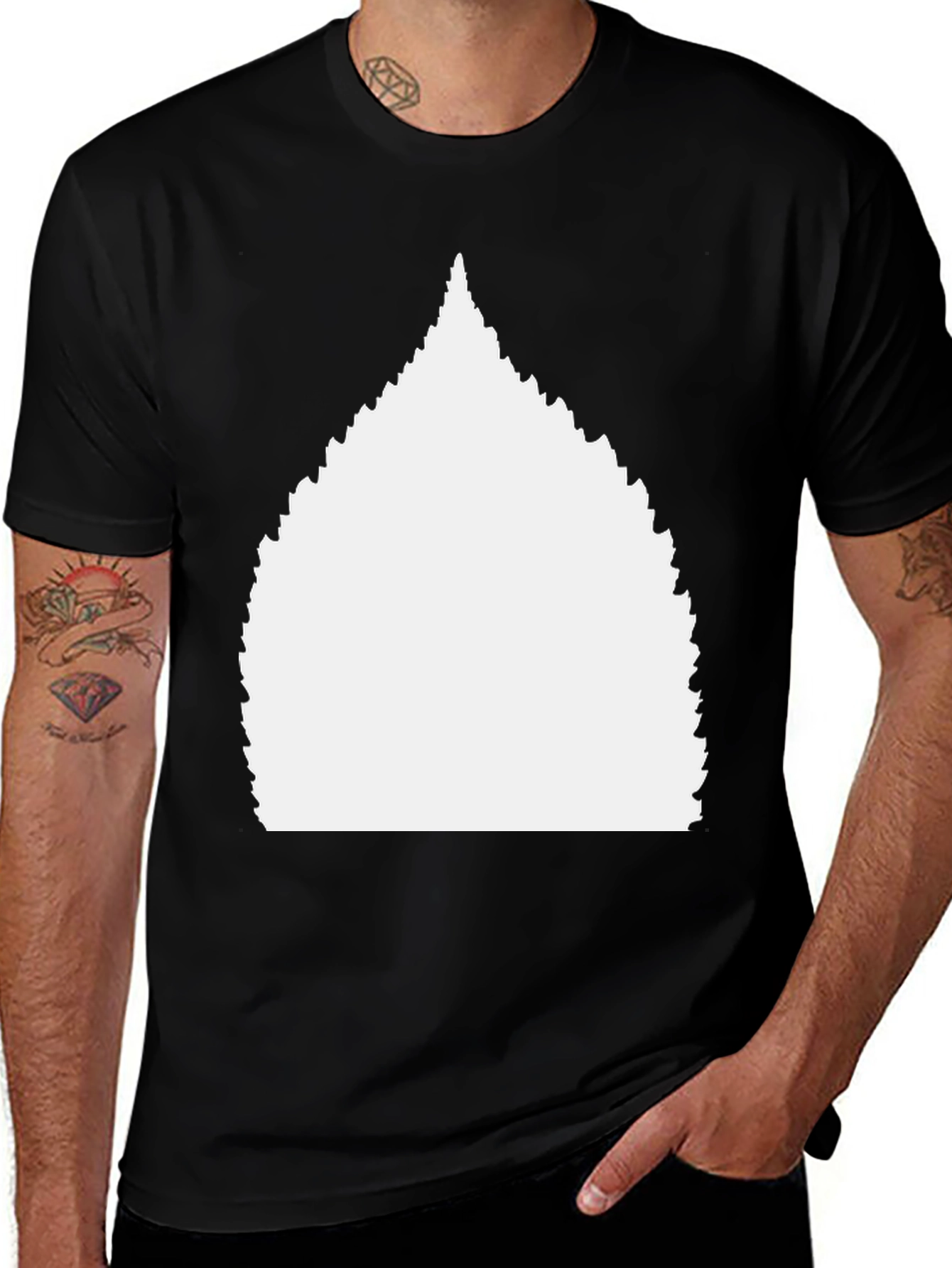 Variant 4 of Blank White Graphic on Black Men's Tee