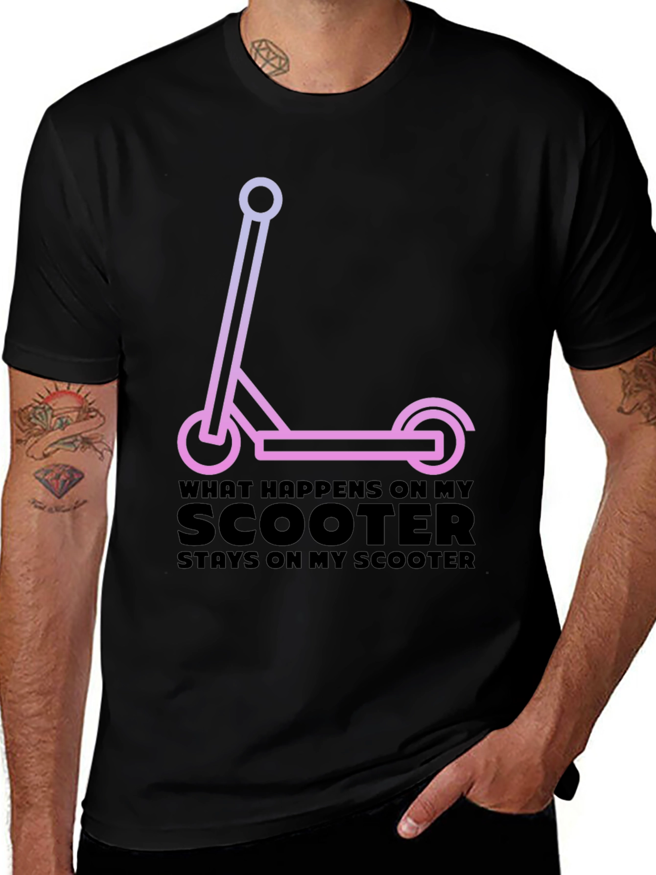 Scooter Graphic Tee - What Happens on My Scooter Stays