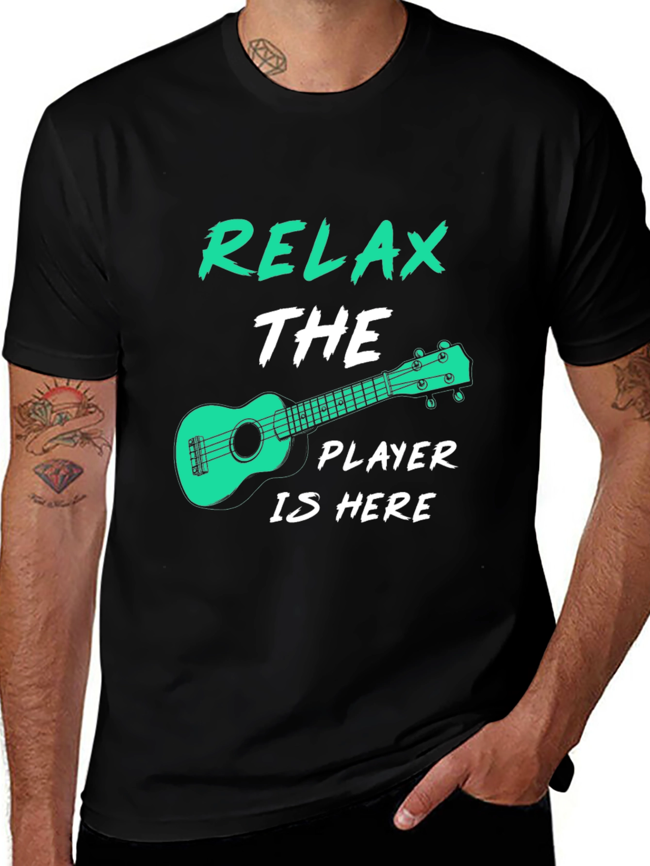 Variant 17 of Relax The Player Is Here Ukulele Graphic T-Shirt