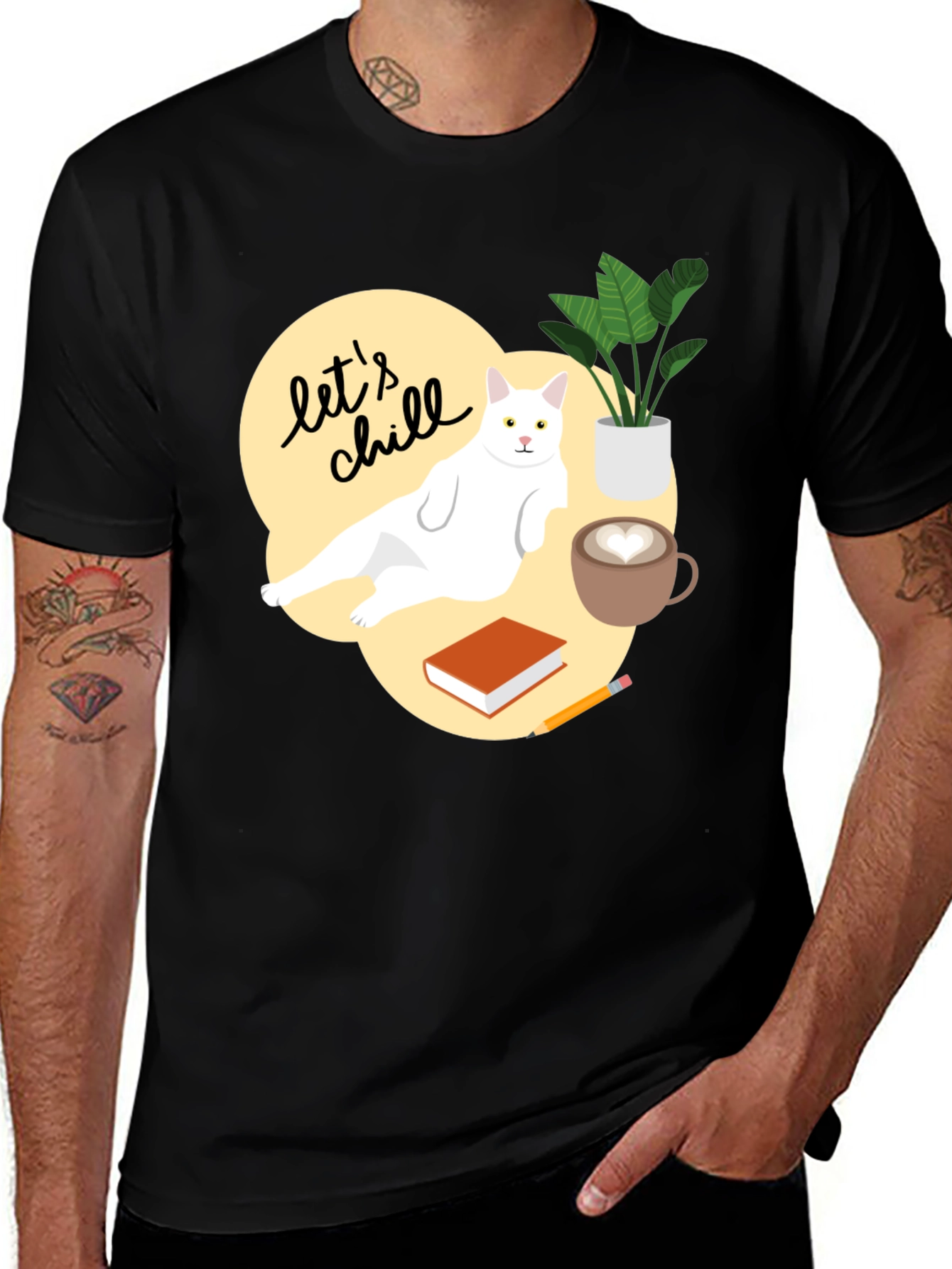 Variant 7 of Let's Chill Cat T-Shirt - Relaxed Fit Cotton Tee