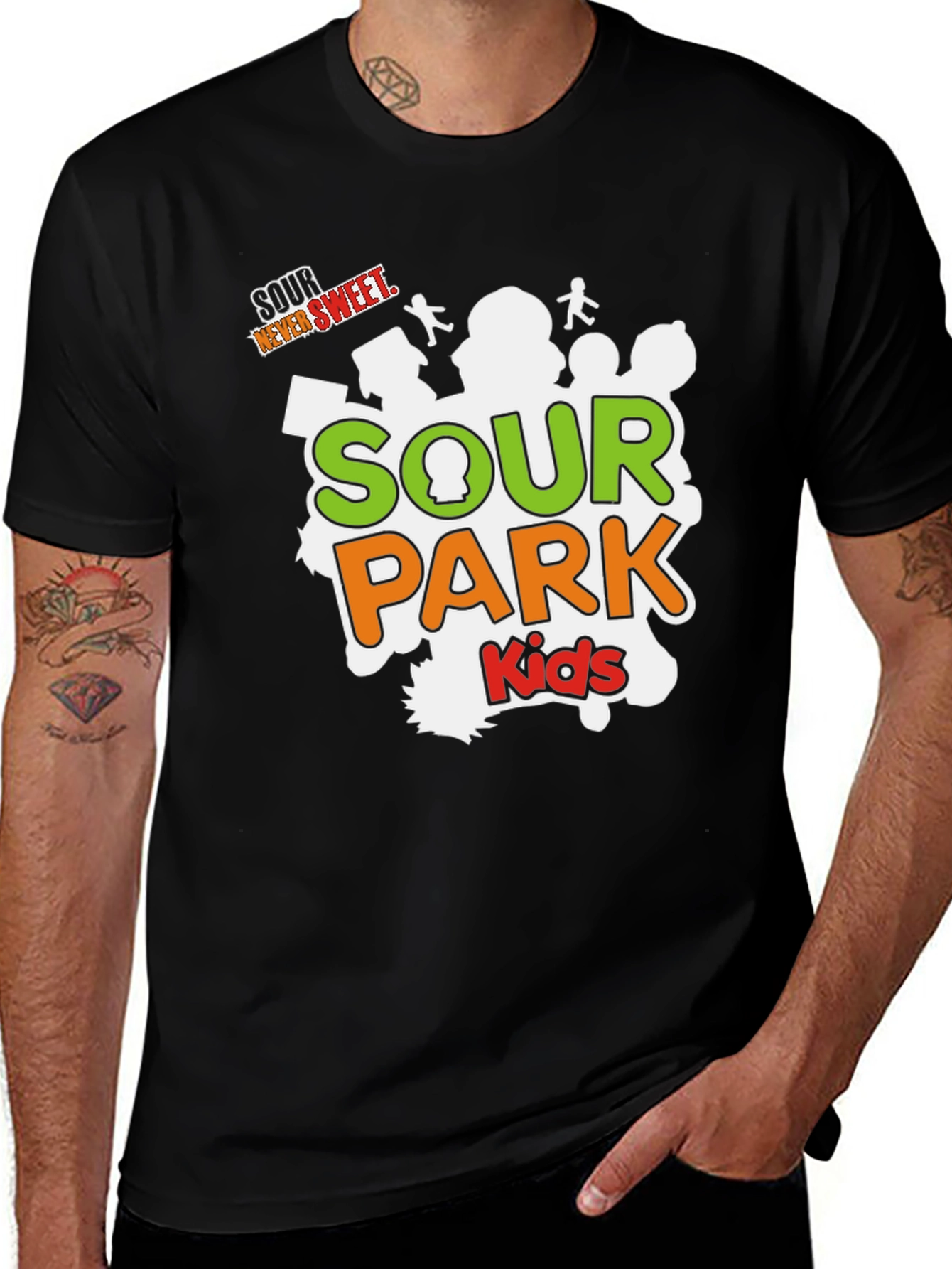 Variant 16 of Sour Park Kids Graphic T-Shirt - Black