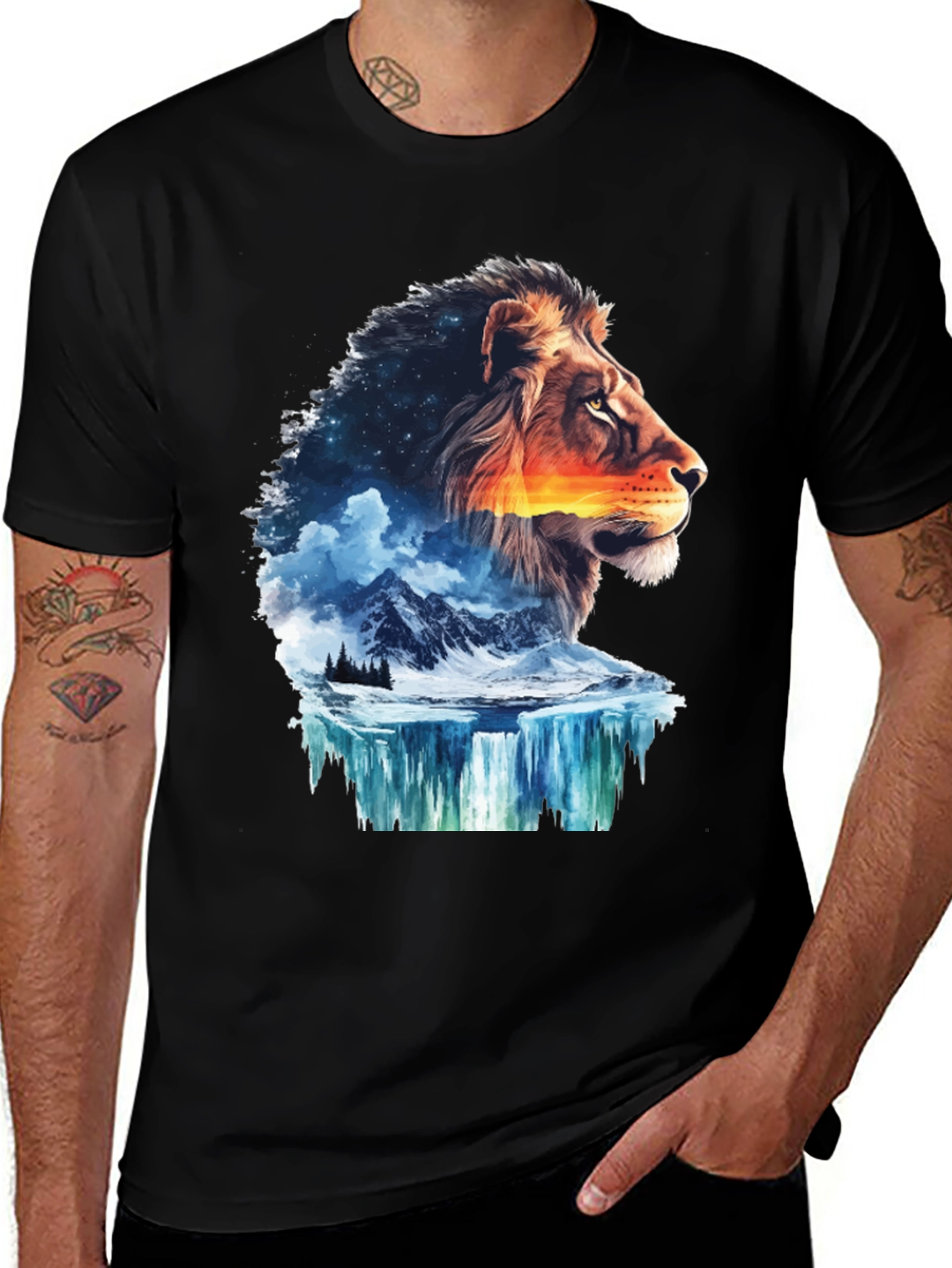 Variant 4 of Lion Nature T-Shirt - Men's Graphic Tee
