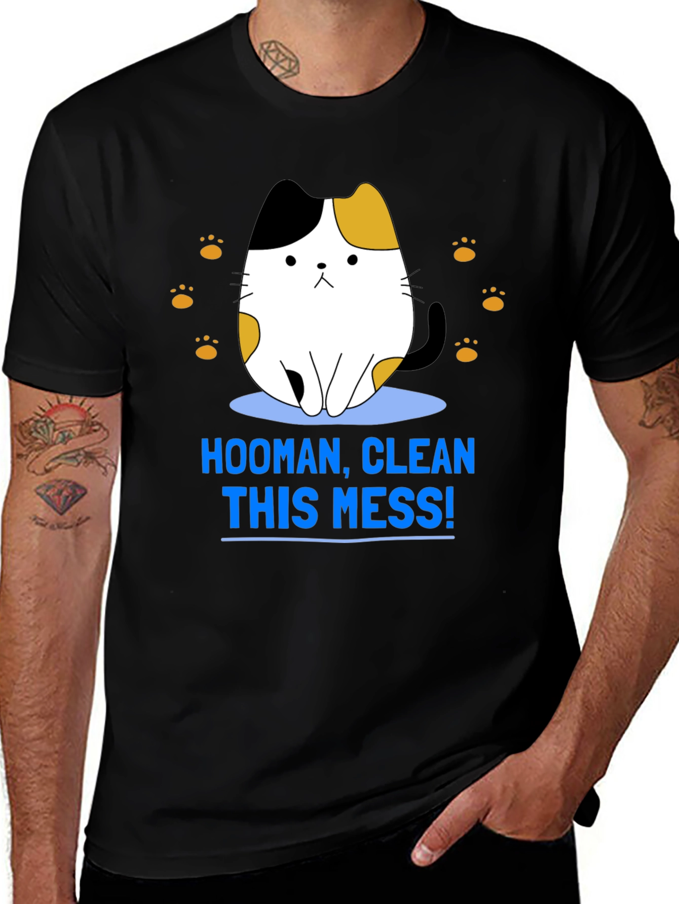 Variant 22 of Hooman Clean This Mess Funny Cat T-Shirt