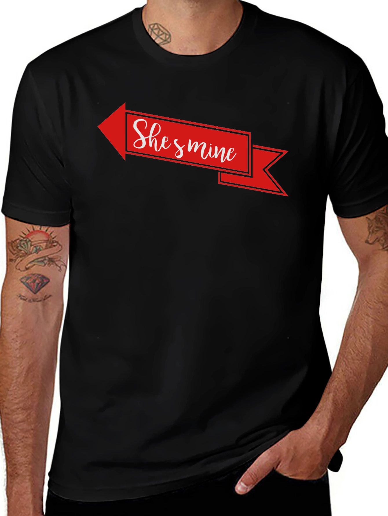 Variant 27 of She's Mine Matching Couple T-Shirt
