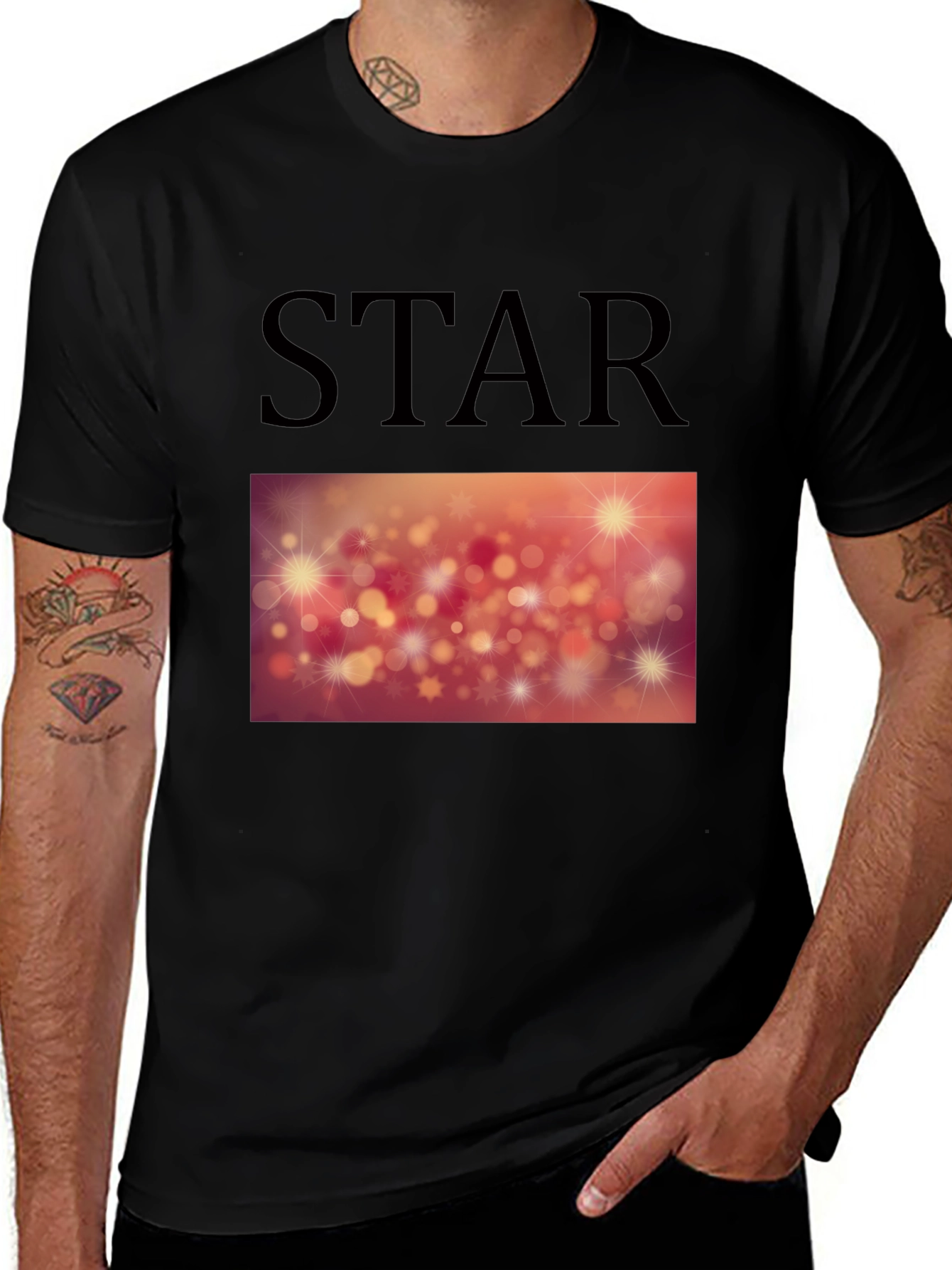 Black Starry Night Black T-Shirt main image