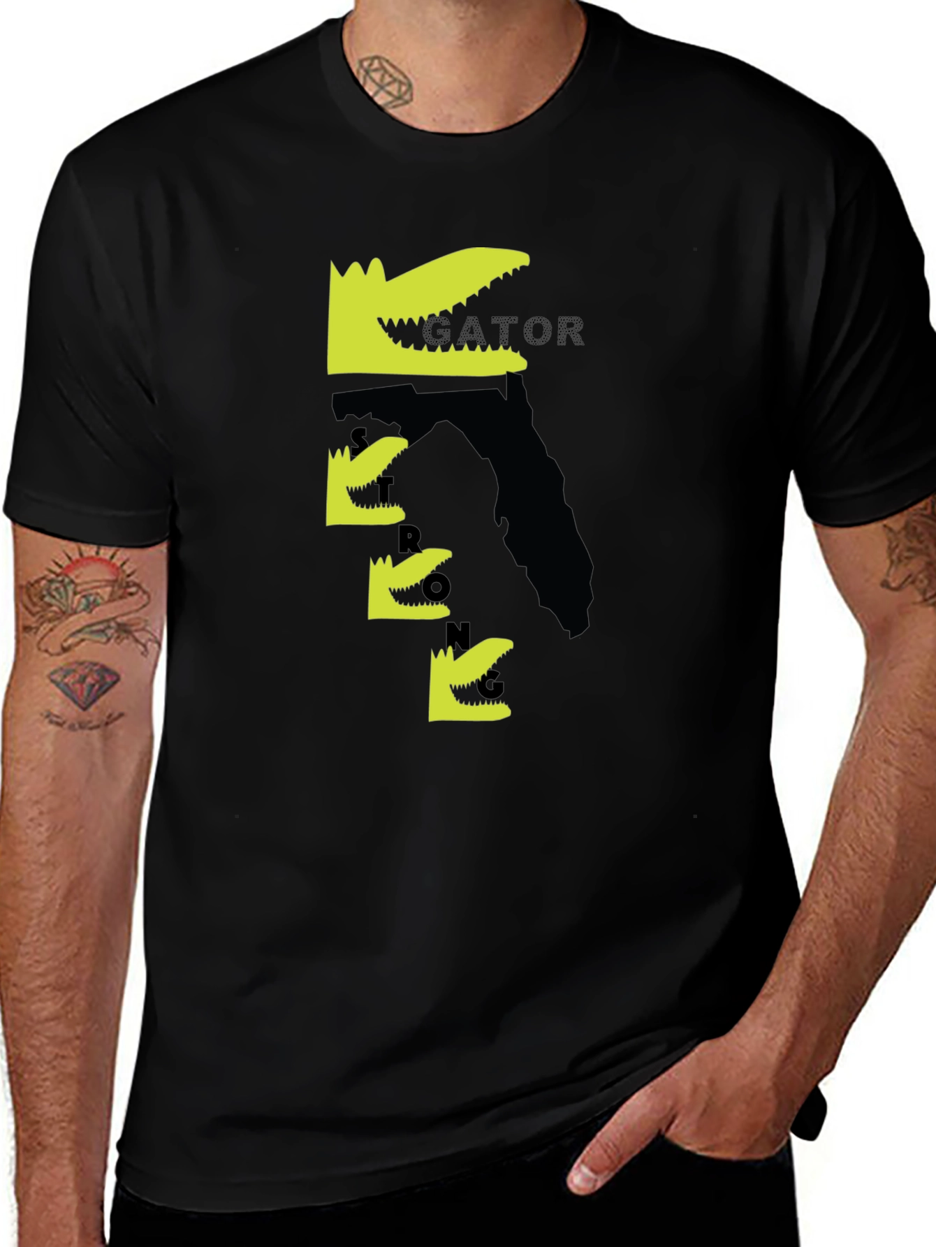 Gator Graphic Tee - Black Cotton T-Shirt