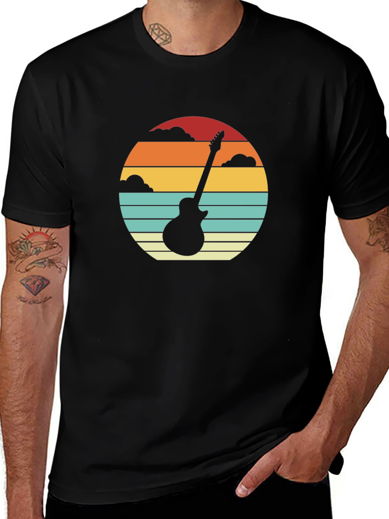 Variant 10 of Retro Guitar Sunset T-Shirt