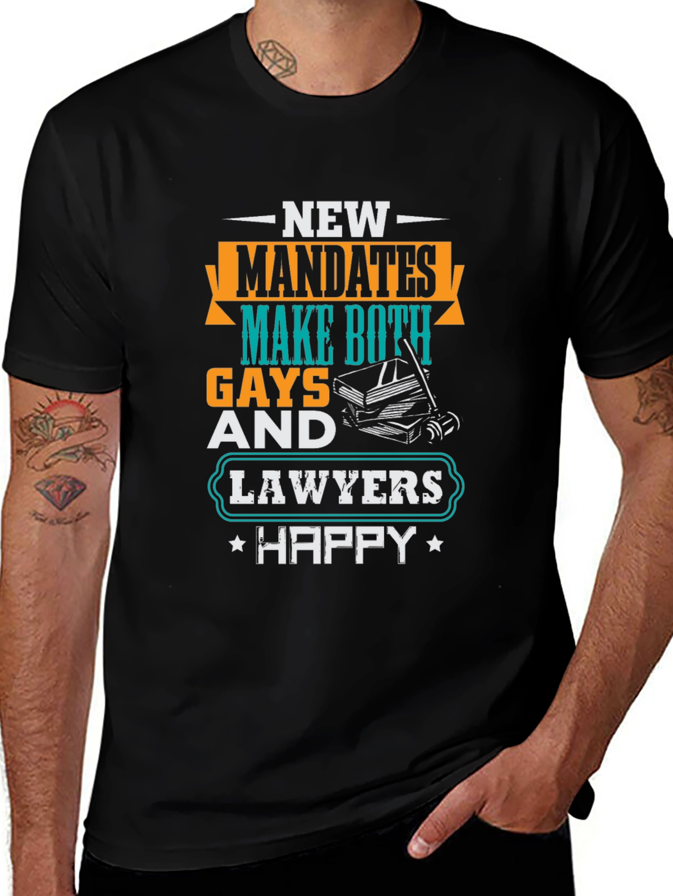 Variant 25 of Gays & Lawyers Happy Tee - Humorous Novelty T-Shirt