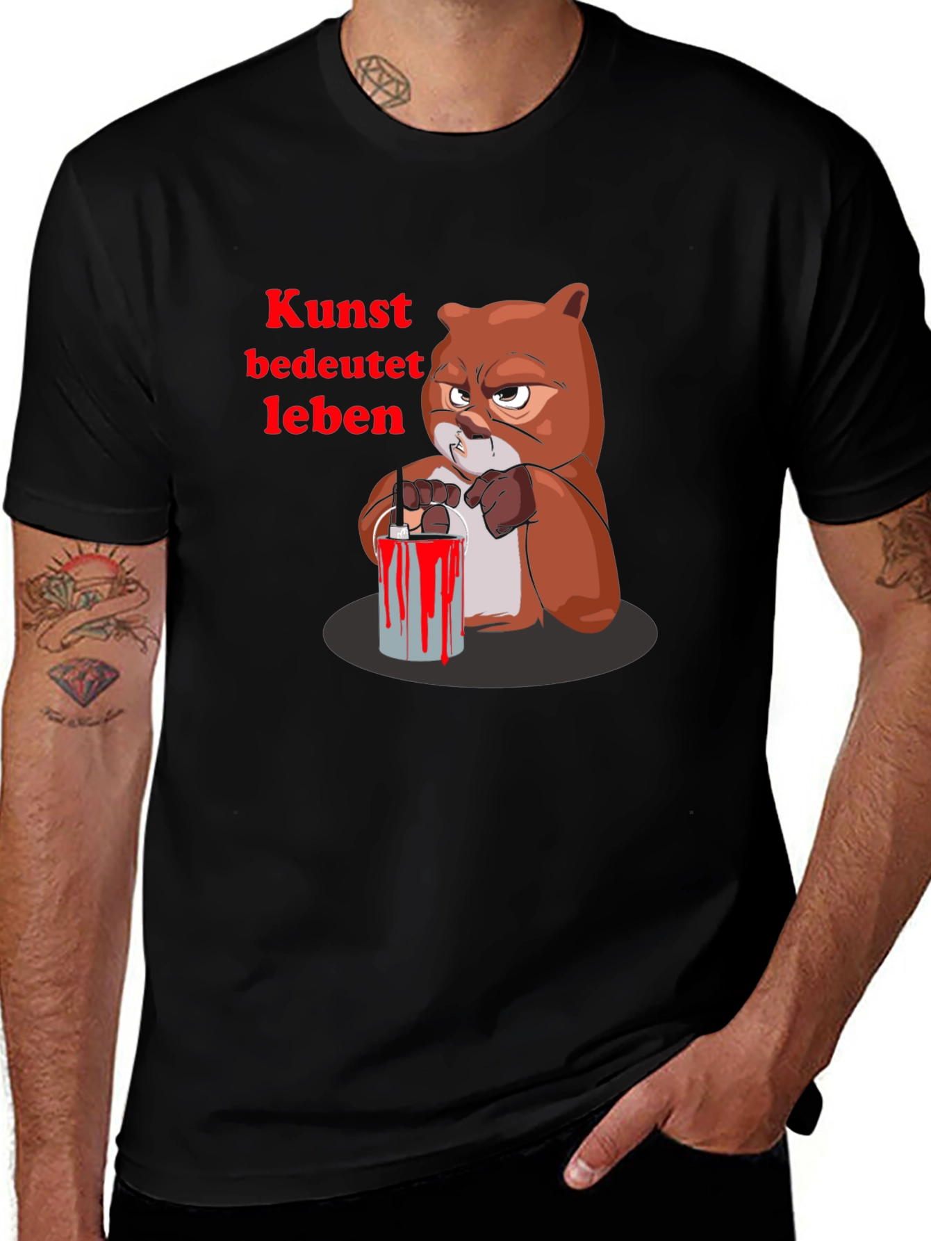 Variant 22 of Art is Life T-Shirt - Funny Cartoon Bear Artist
