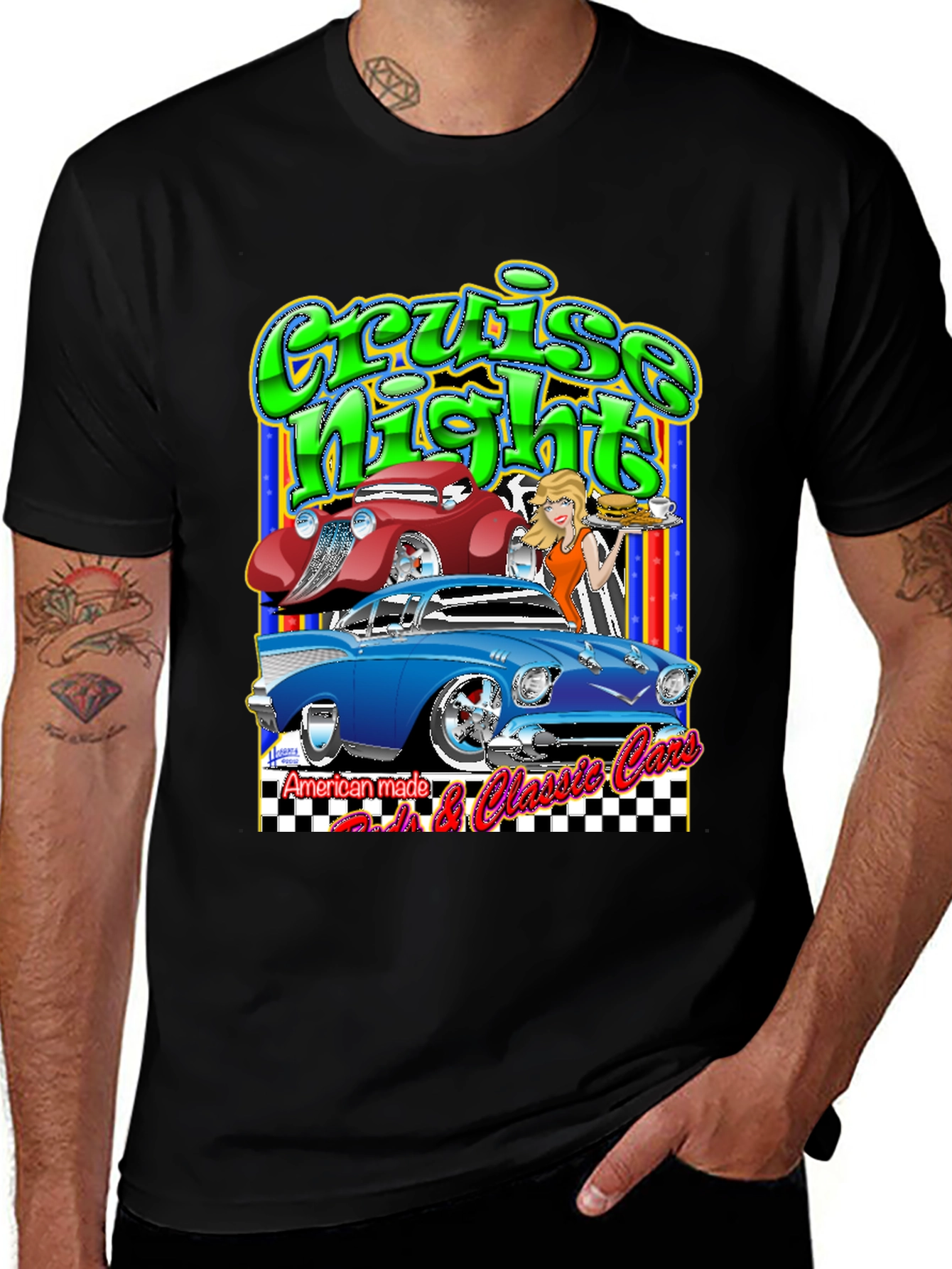 Variant 18 of Cruise Night Classic Cars Graphic T-Shirt