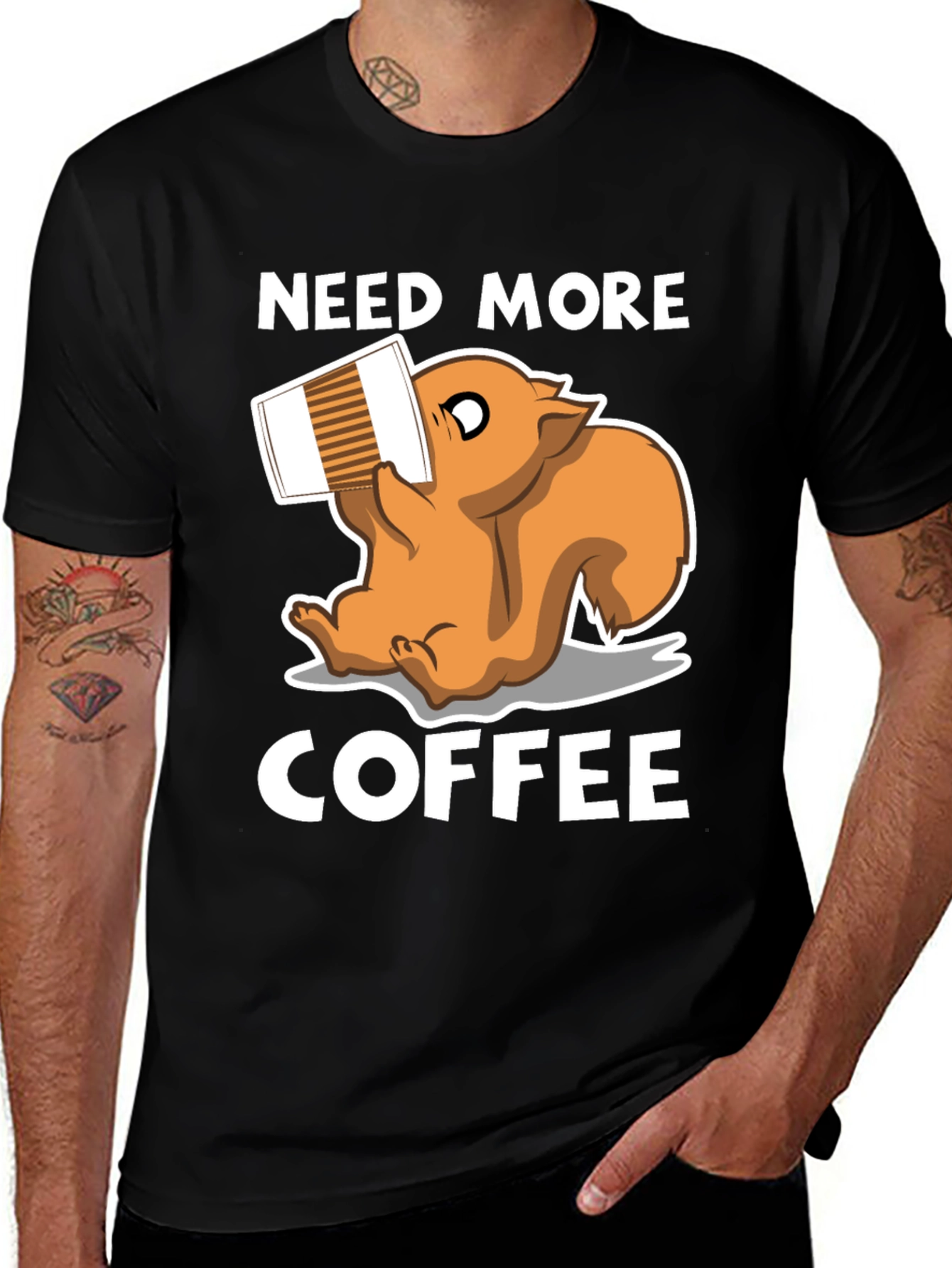 Variant 30 of Need More Coffee Squirrel Graphic T-Shirt