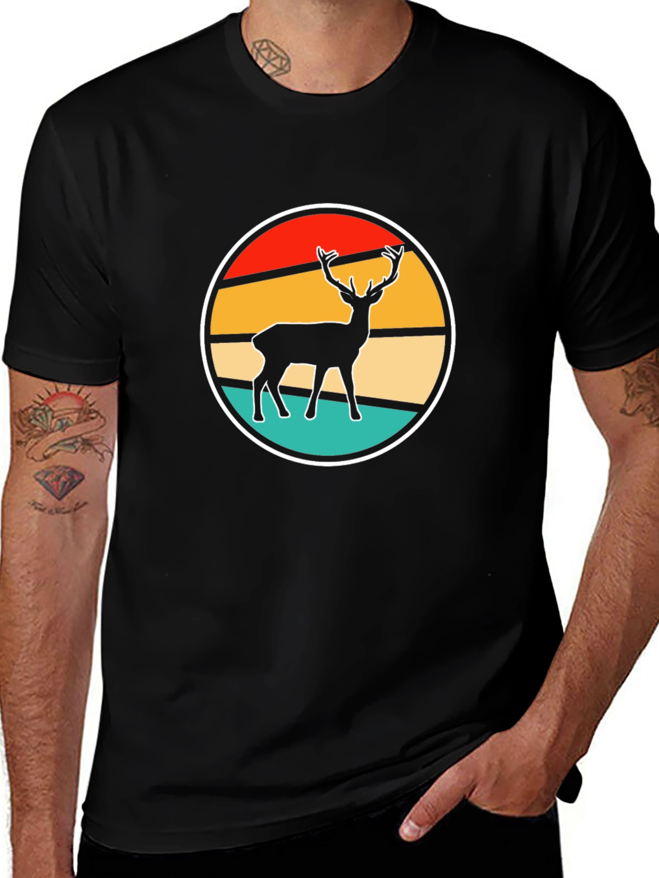 Variant 6 of Retro Deer Graphic Tee - Nature Lover T-Shirt