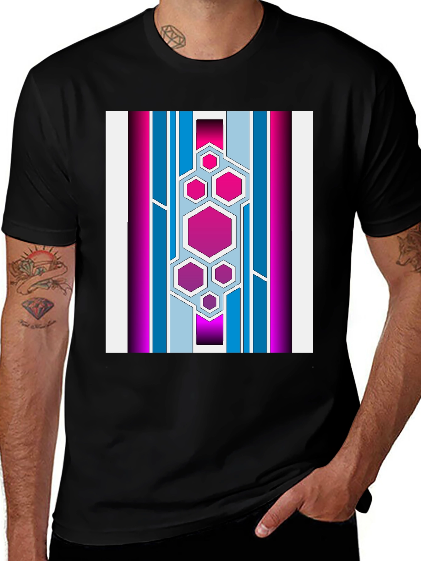 Variant 29 of Geometric Hexagon Print T-Shirt